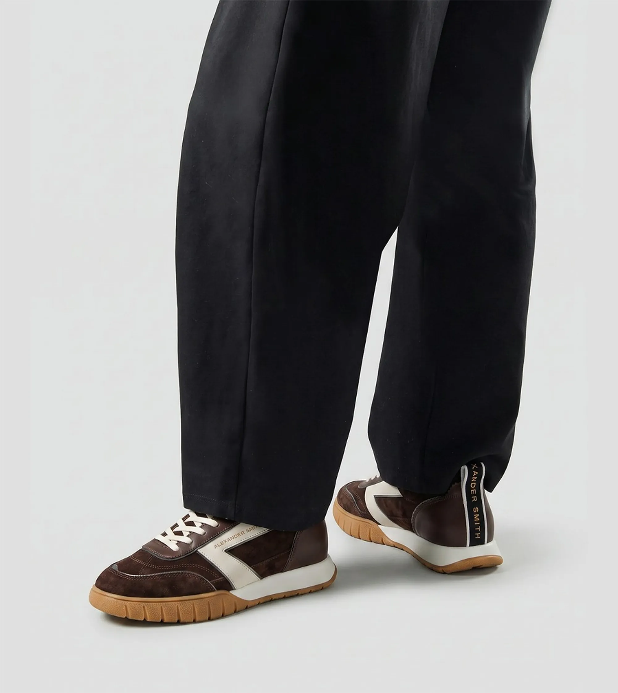 Alexander Smith Sneakers Abbey In Pelle E Suede Marrone Scuro Asbeayw8195Dbf 197521