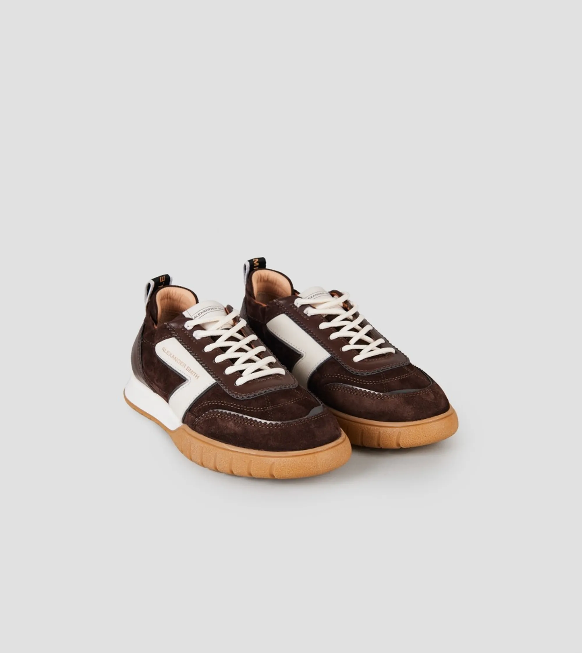 Alexander Smith Sneakers Abbey In Pelle E Suede Marrone Scuro Asbeayw8195Dbf 197523