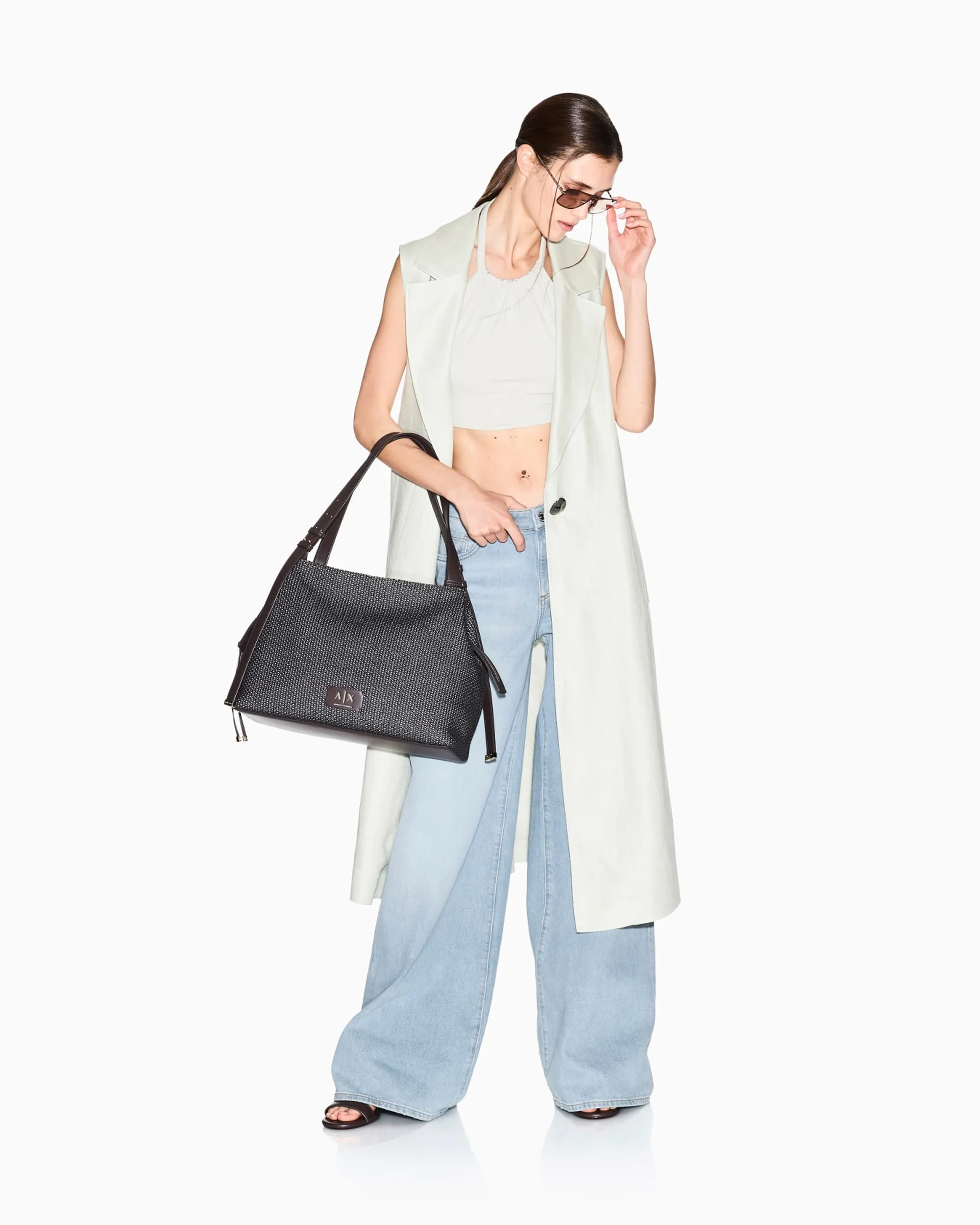 Armani Exchange Borsa A Spalla Strutturata Marrone Xw002603Af22683 175363