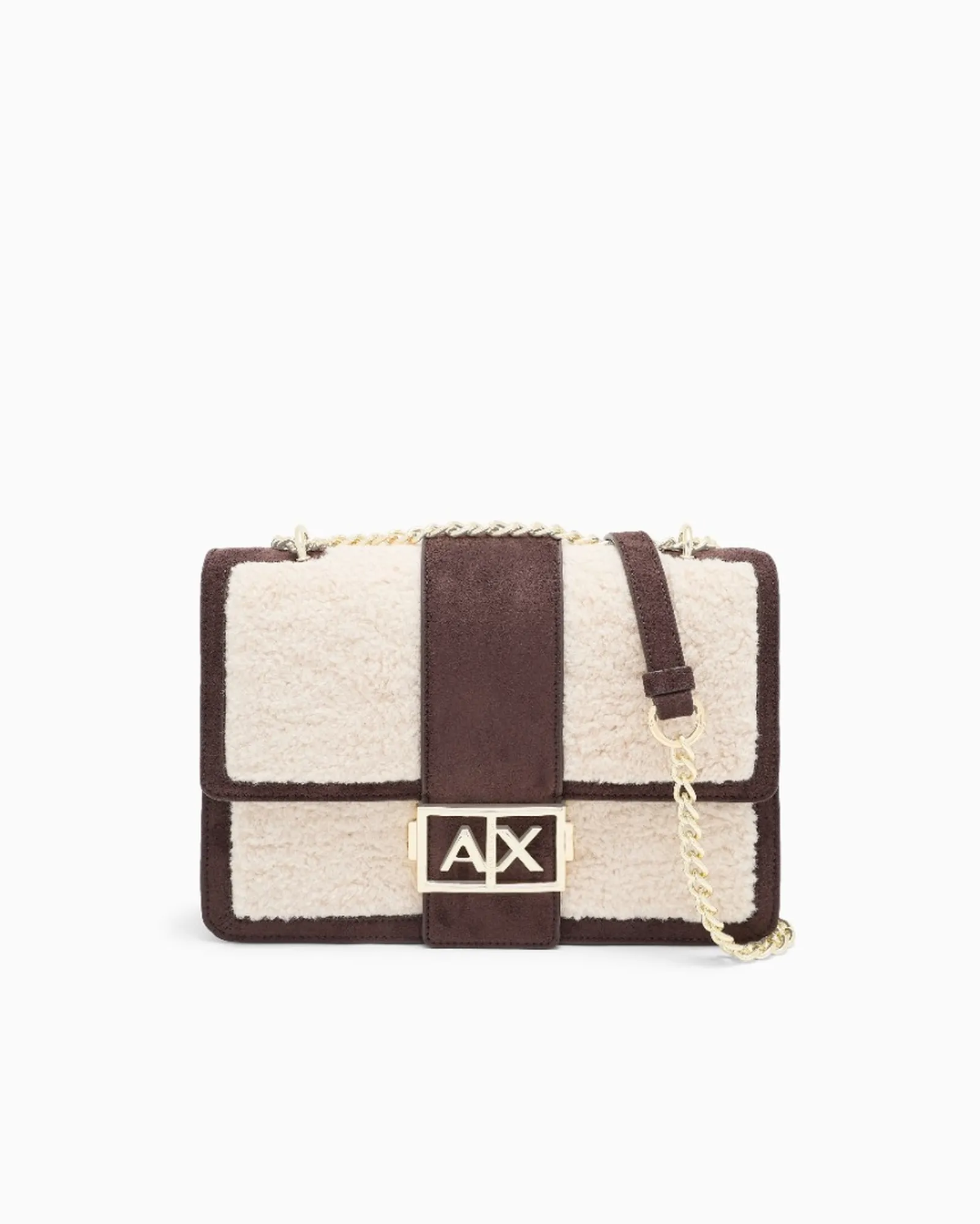 Armani Exchange Borsa Messenger Effetto Pelliccia Marrone Xw000070Af28295 194141