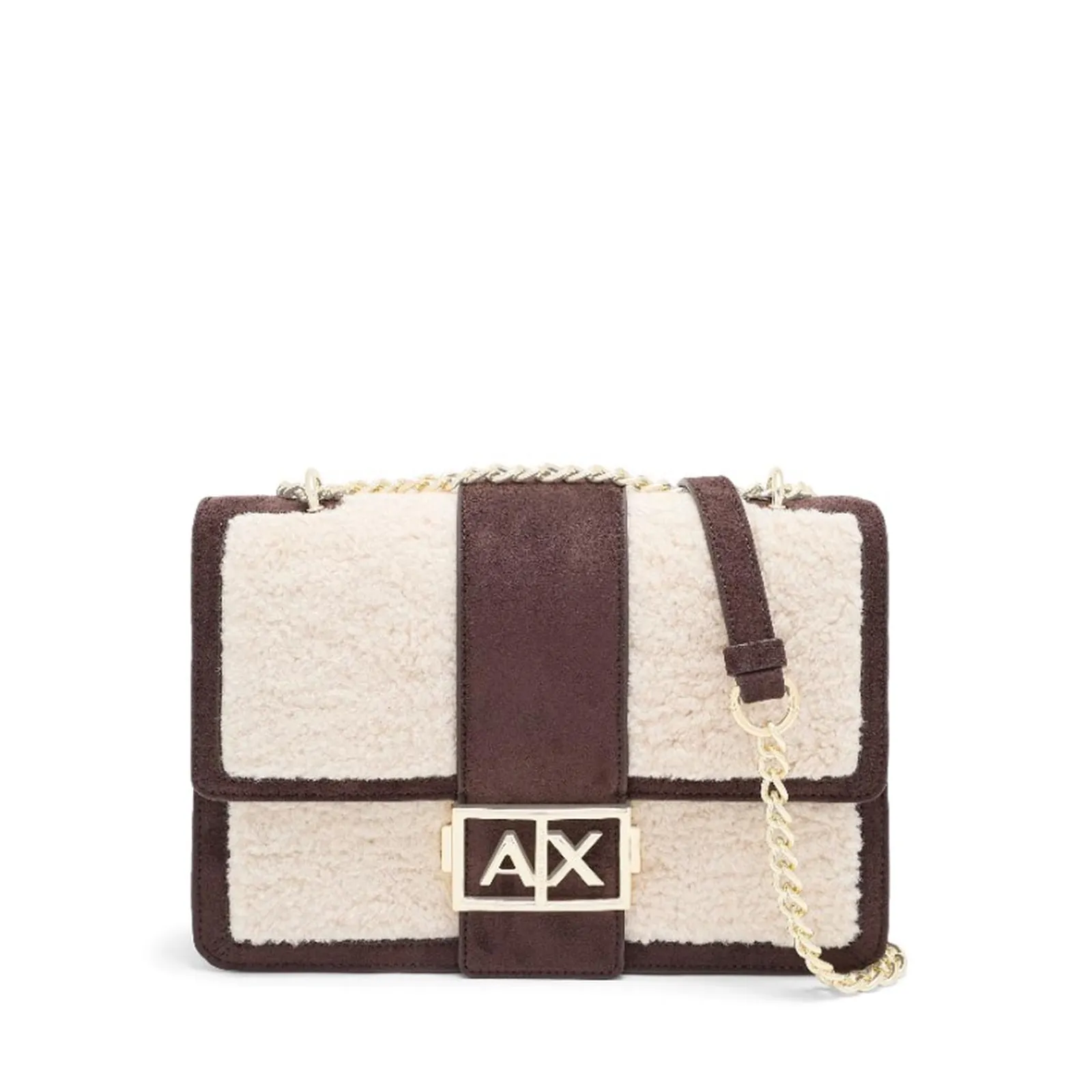 Armani Exchange Borsa Messenger Effetto Pelliccia Marrone Xw000070Af28295 194647