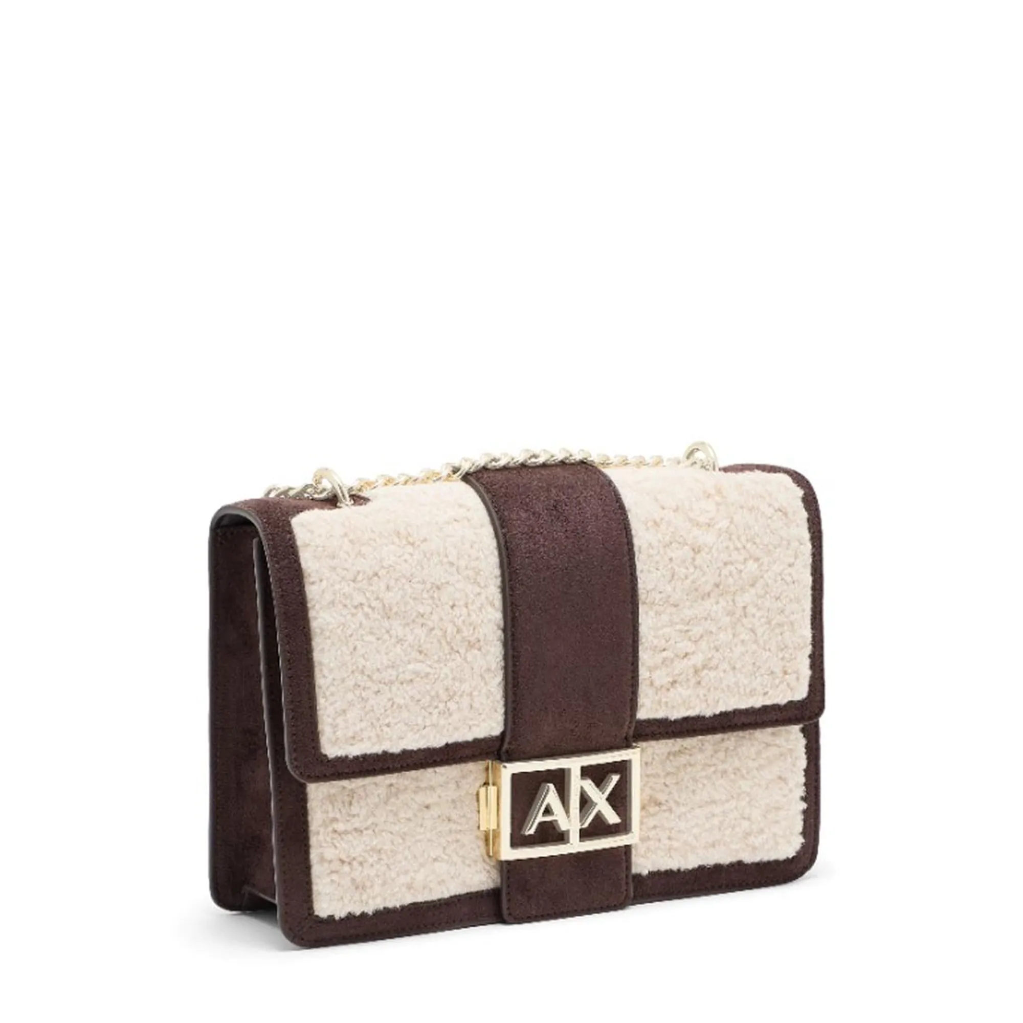Armani Exchange Borsa Messenger Effetto Pelliccia Marrone Xw000070Af28295 194649