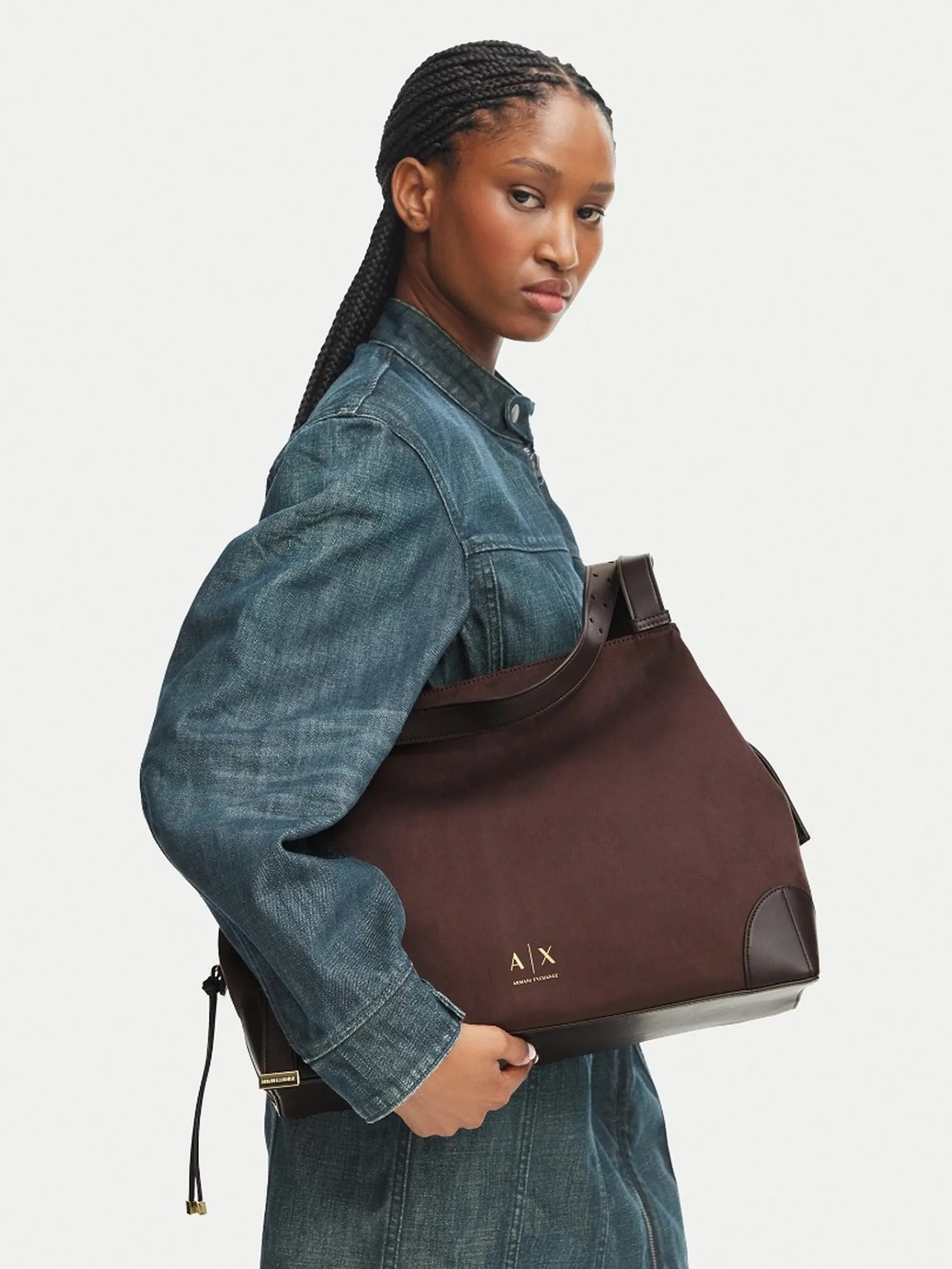 Armani Exchange B'Large Shopping Bag' Brown Xw002603Af22666 194177