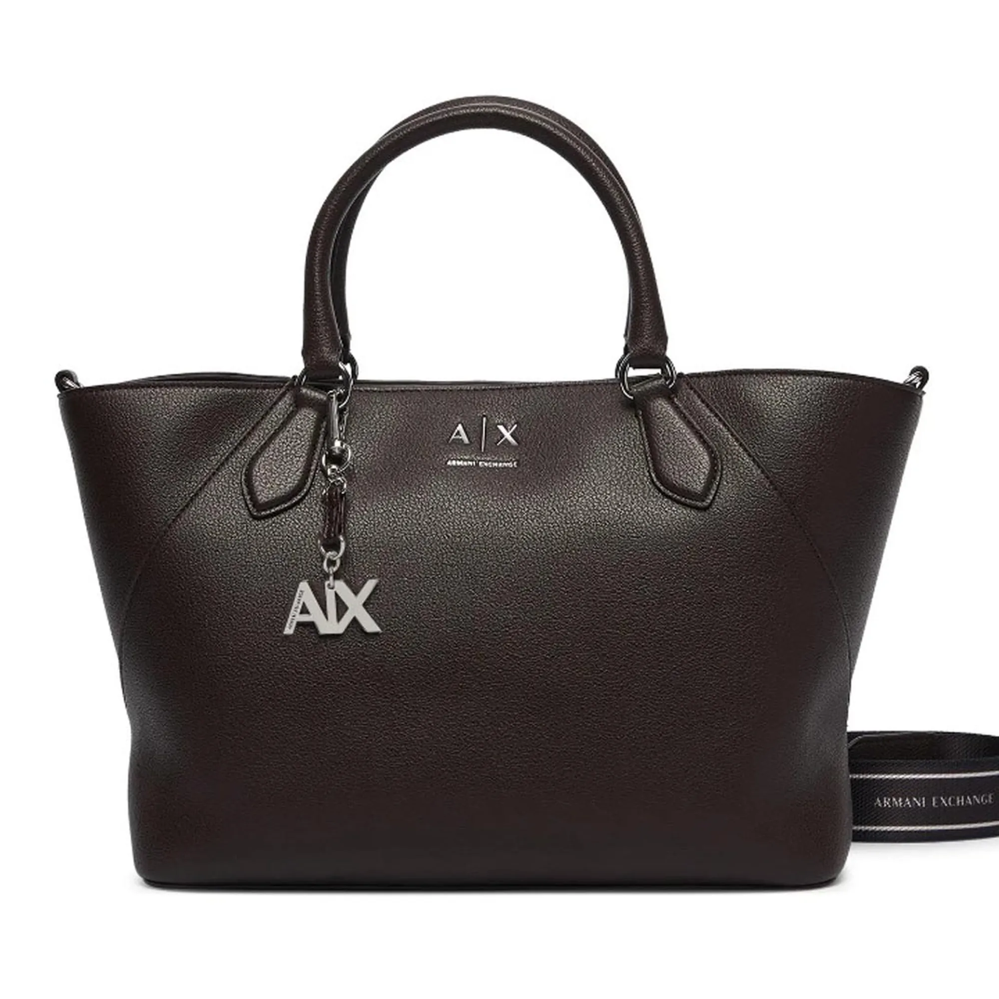 Armani Exchange Borsa Shopping Grande Con Tracolla E Charm Rimovibile Marrone Xw003086Af26569 194571