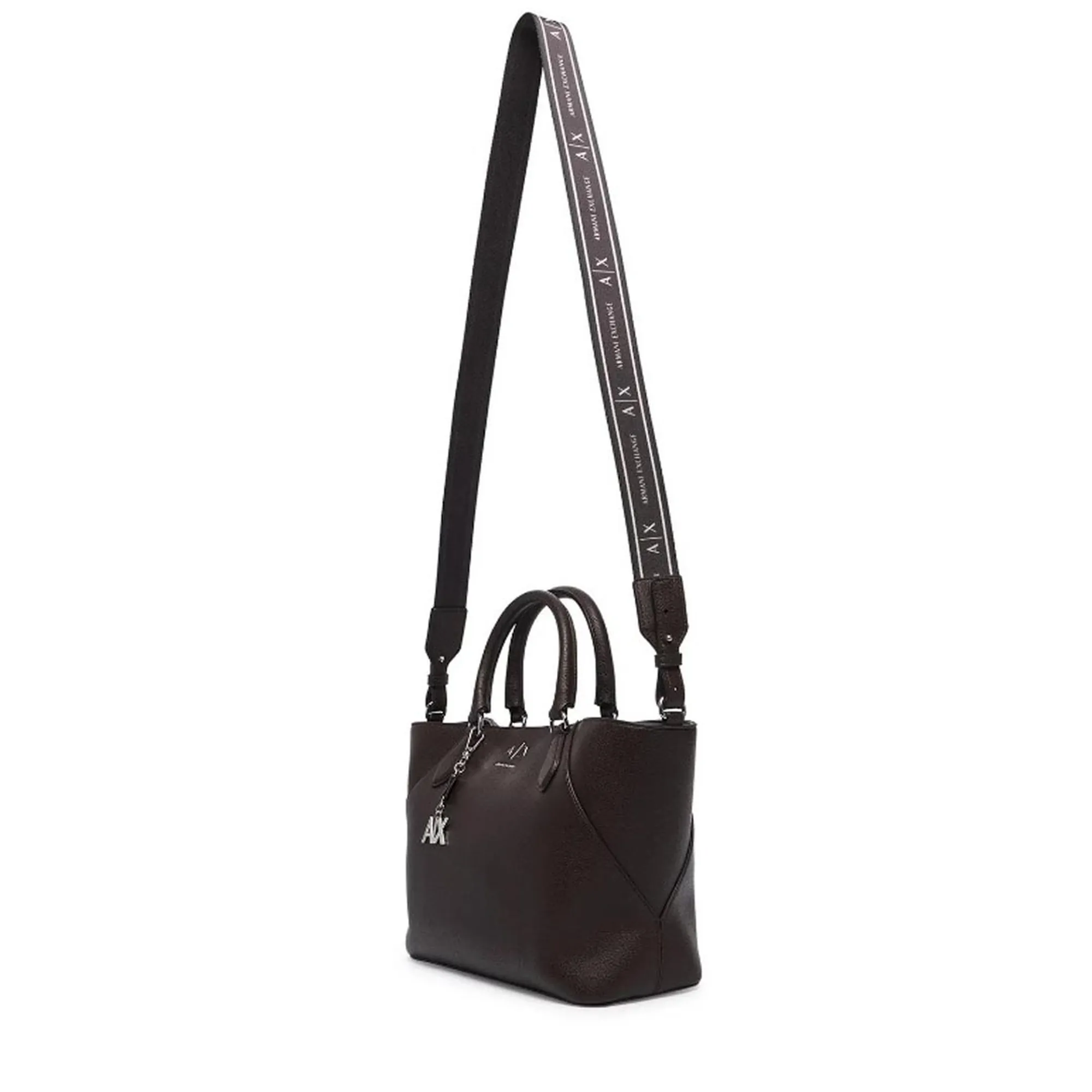 Armani Exchange Borsa Shopping Grande Con Tracolla E Charm Rimovibile Marrone Xw003086Af26569 194576