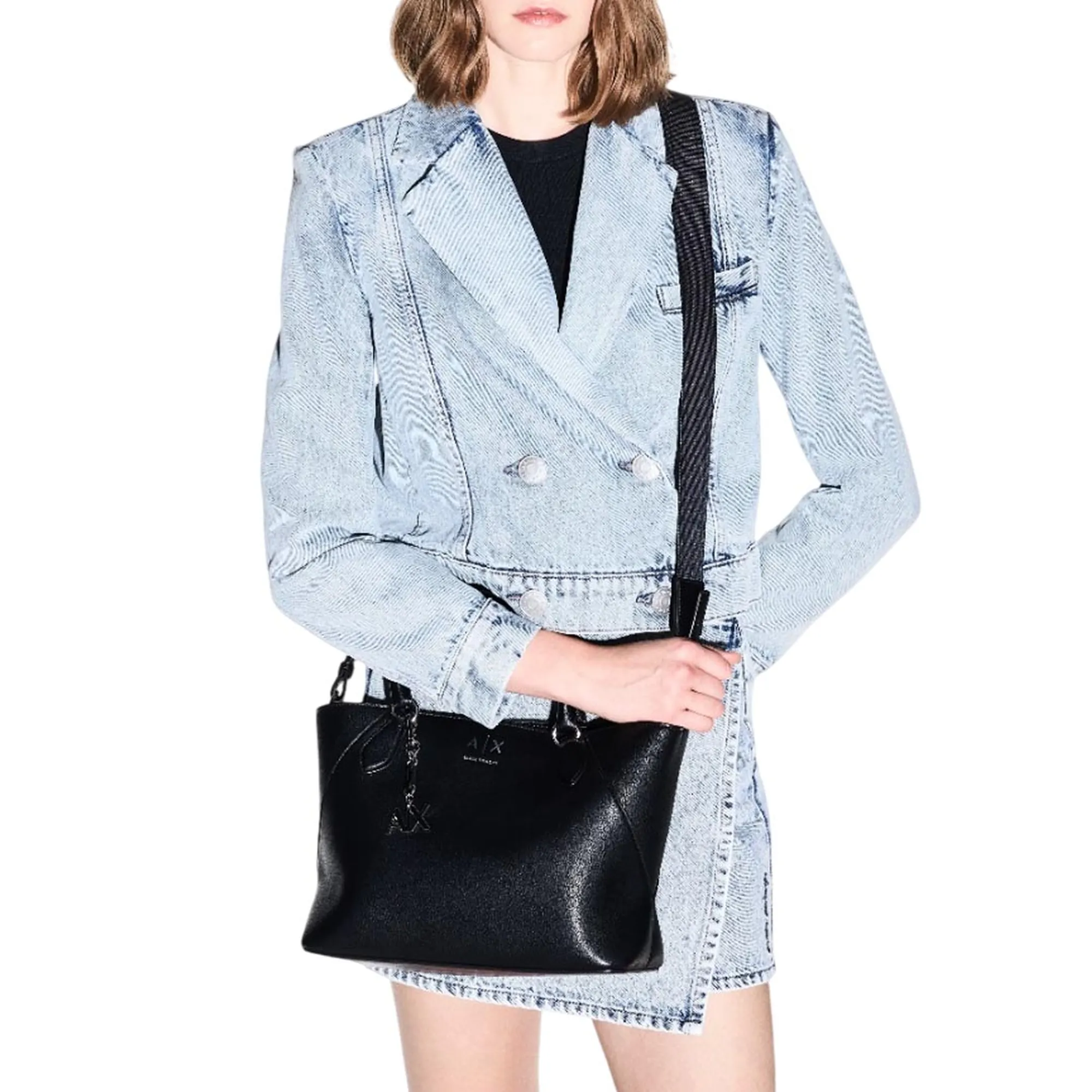 Armani Exchange Borsa Shopping Grande Con Tracolla E Charm Rimovibile Nero Xw003086Af26569 194578