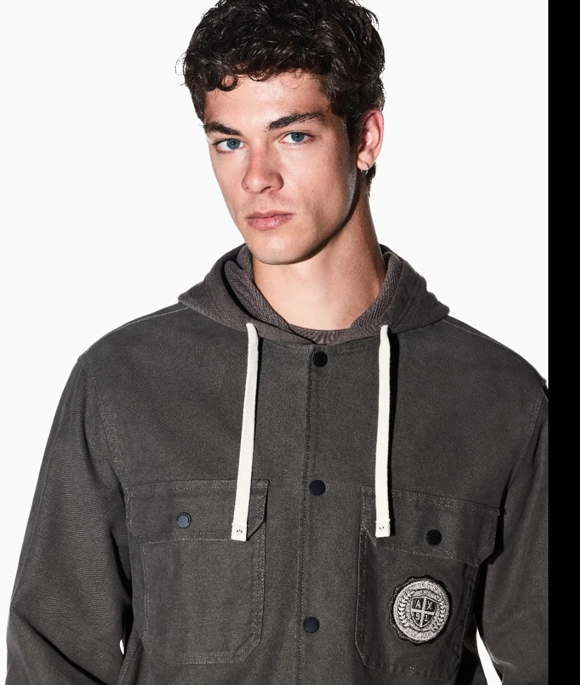Armani Exchange B'Oversized Fit Fustian Crossover Shirt' Brown Xm003259Af27115 193322
