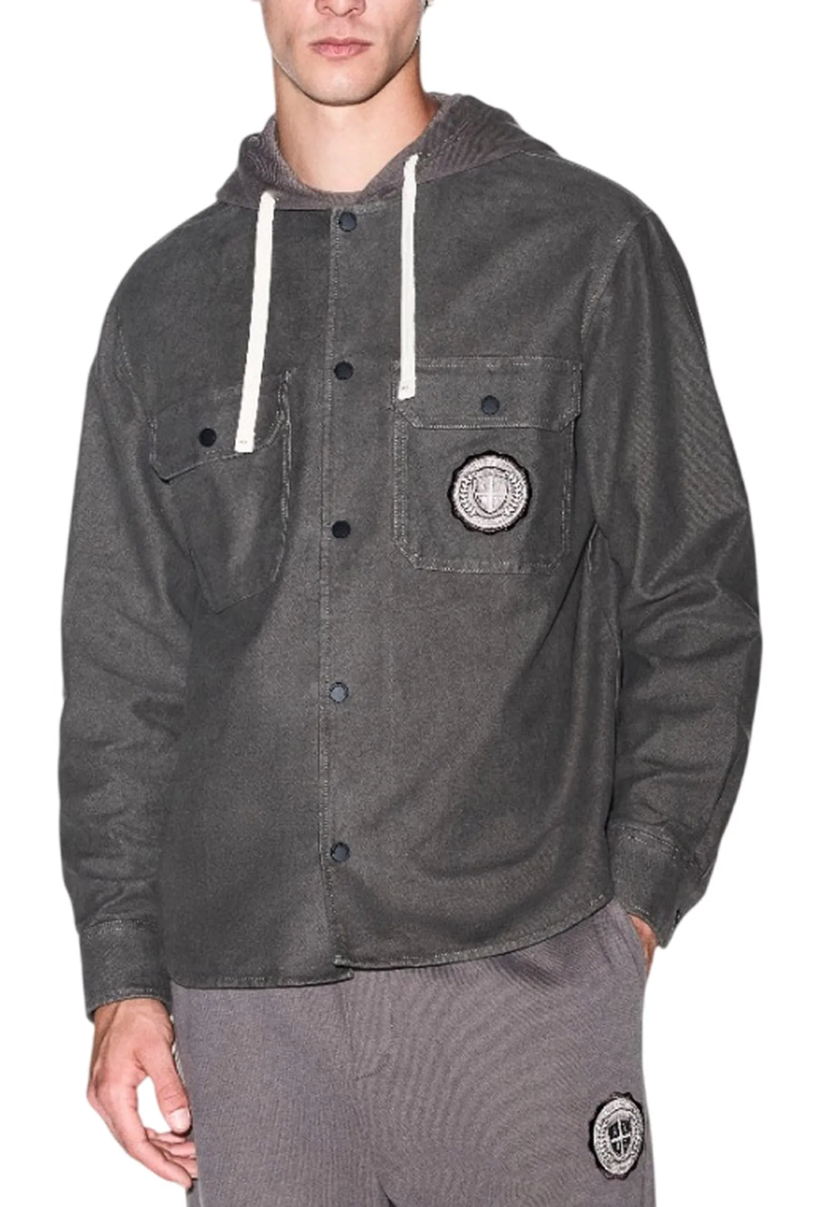 Armani Exchange Camicia Crossover In Fustagno Vestibilita Over Marrone Xm003259Af27115 193954