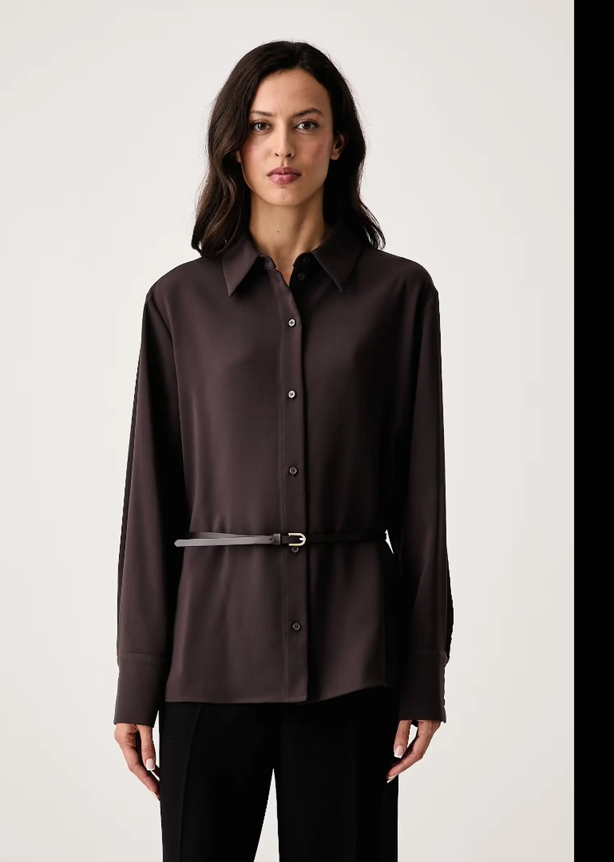 Armani Exchange B'Crepe Shirt With Belt' Brown Xw002692Af16148 193491