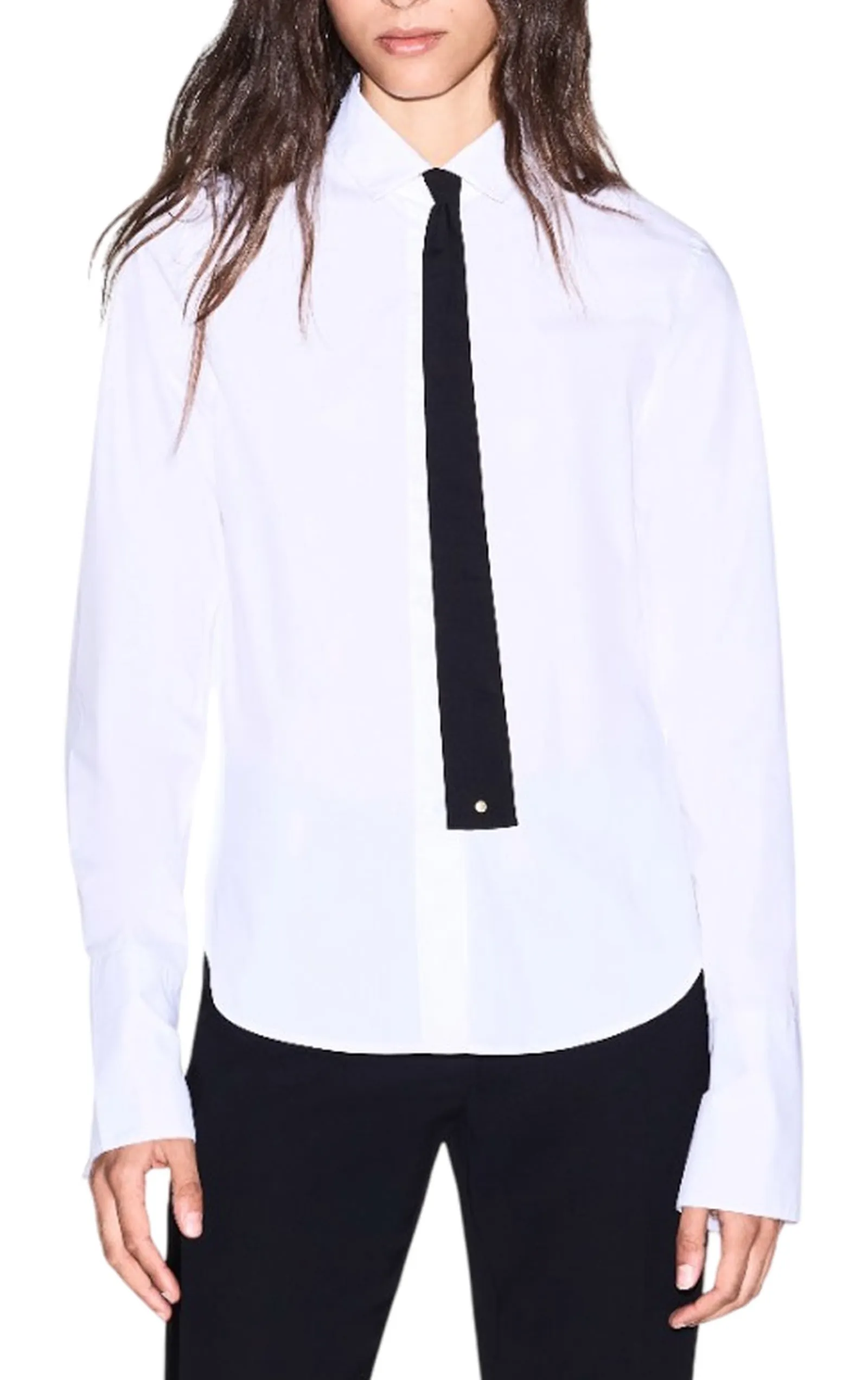 Armani Exchange Camicia In Popeline Di Cotone Bianco Xw002951Af25762 194733
