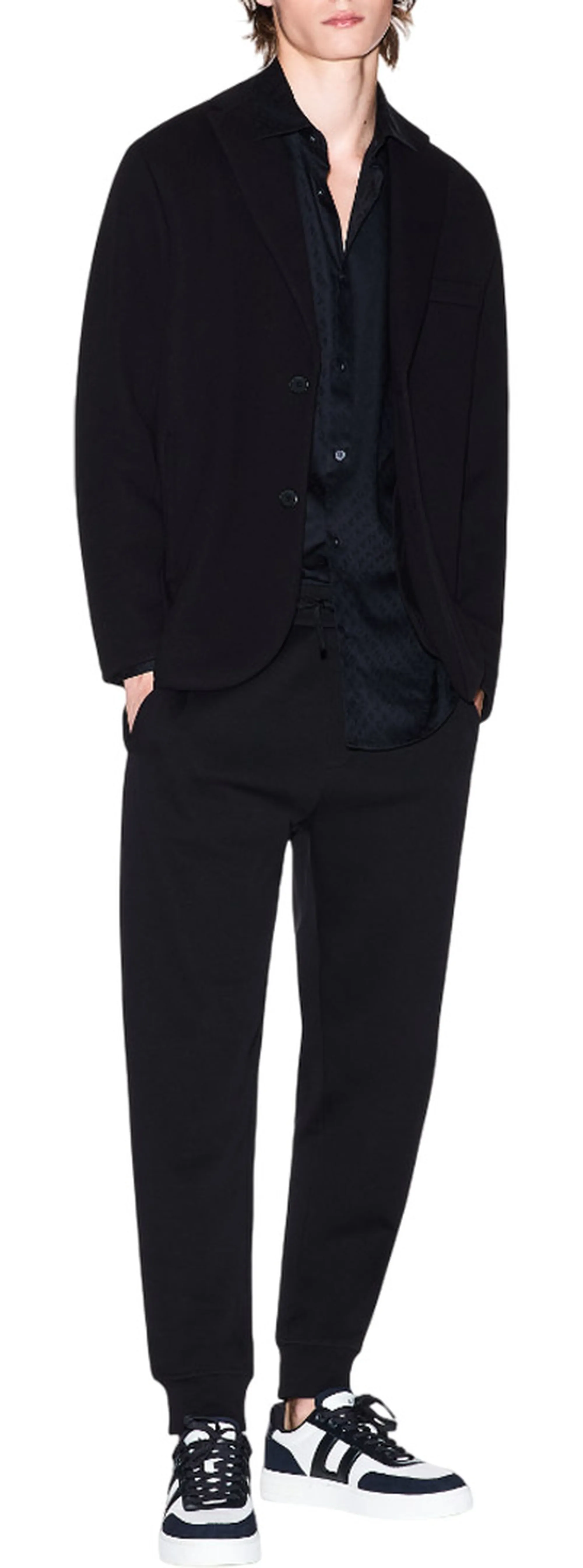 Armani Exchange B'Allover Logo Shirt' Black Xm001142Af13131 161692