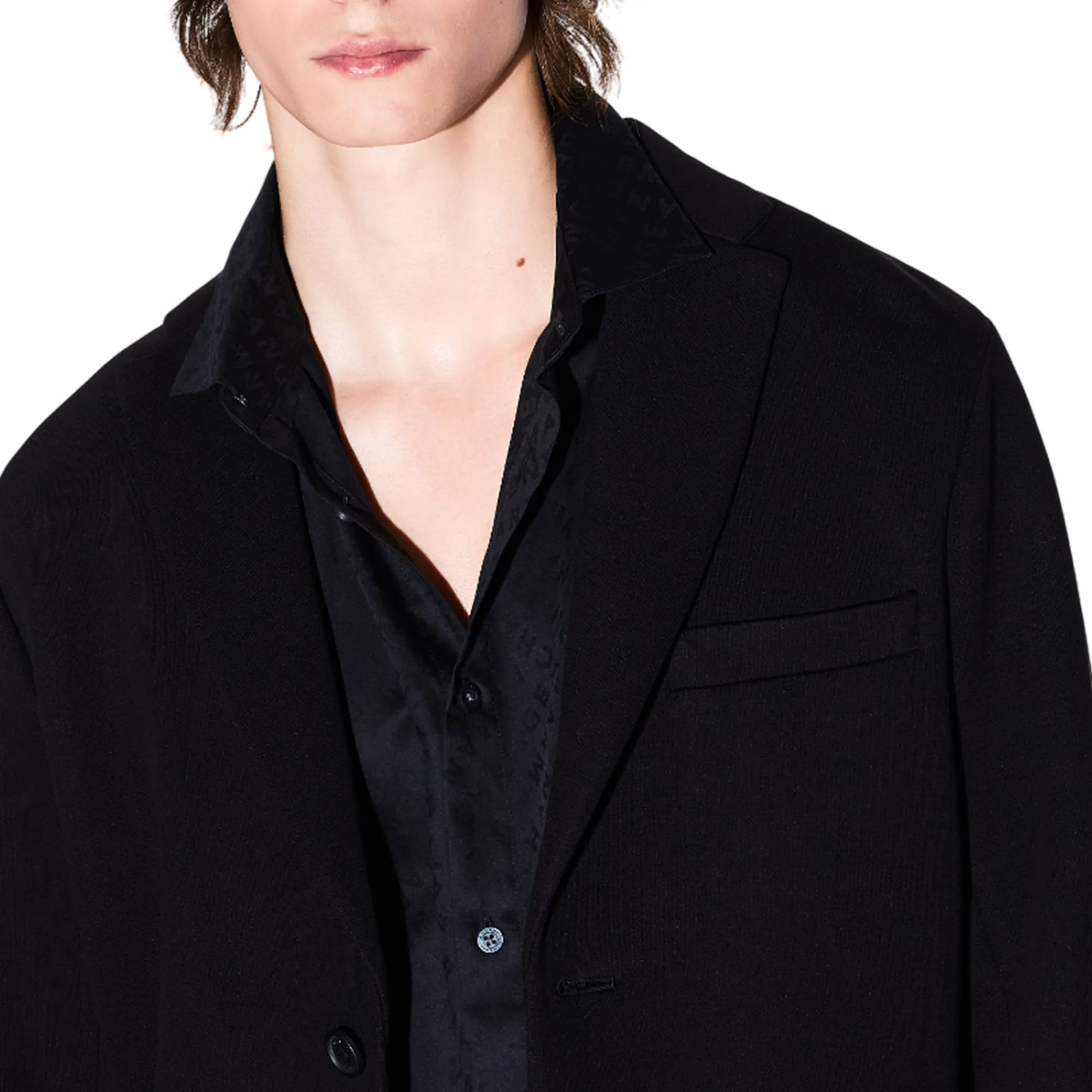 Armani Exchange B'Allover Logo Shirt' Black Xm001142Af13131 161693