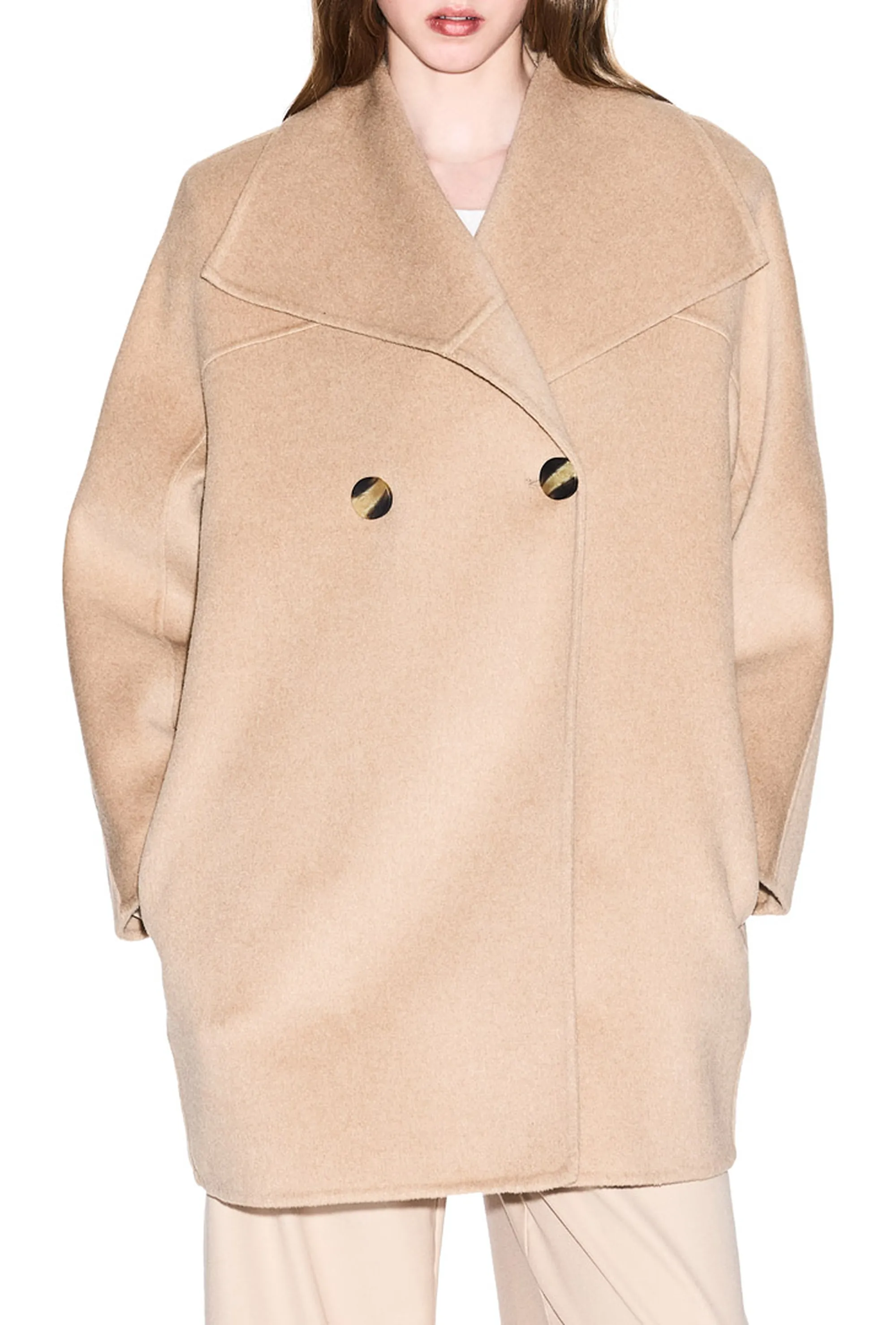 Armani Exchange B'Wool Blend Coat' Camel Xw000715Af16216 165382