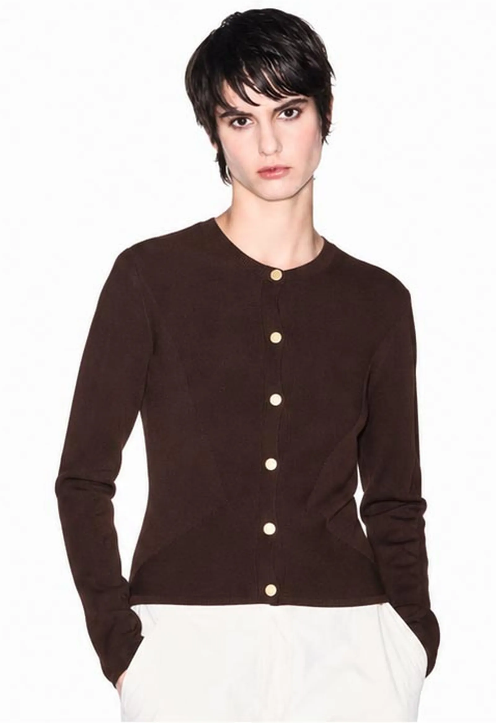 Armani Exchange Cardigan Con Bottoni Marrone Xw002883Af10352 193548