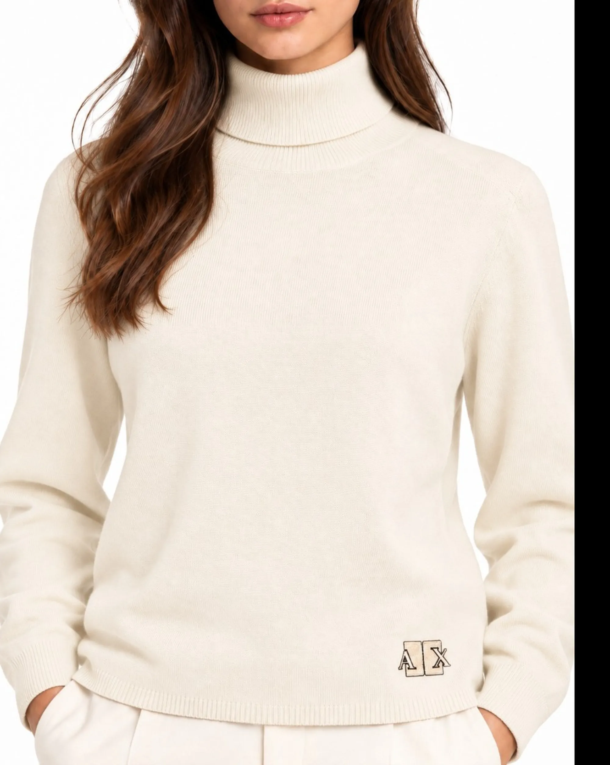 Armani Exchange B'Viscose Blend Turtleneck With Logo' Beige Xw002882Af10352 193530