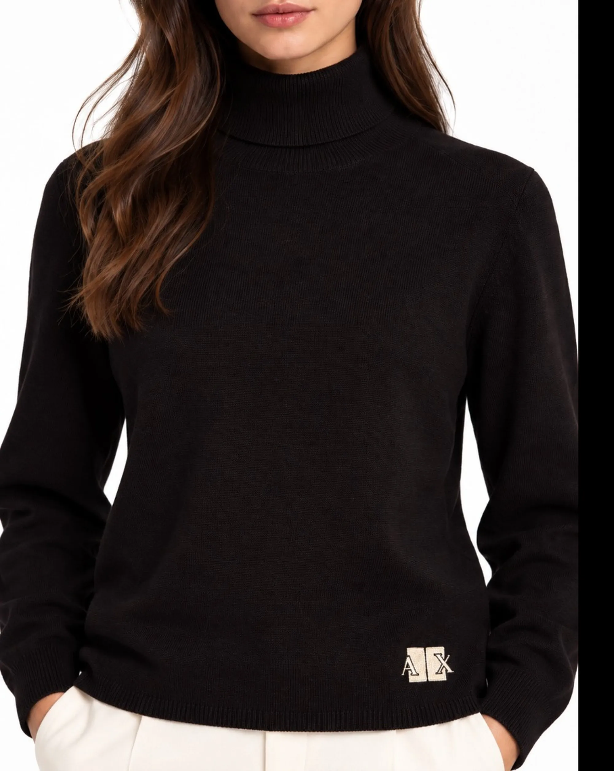 Armani Exchange B'Viscose Blend Turtleneck With Logo' Brown Xw002882Af10352 193533