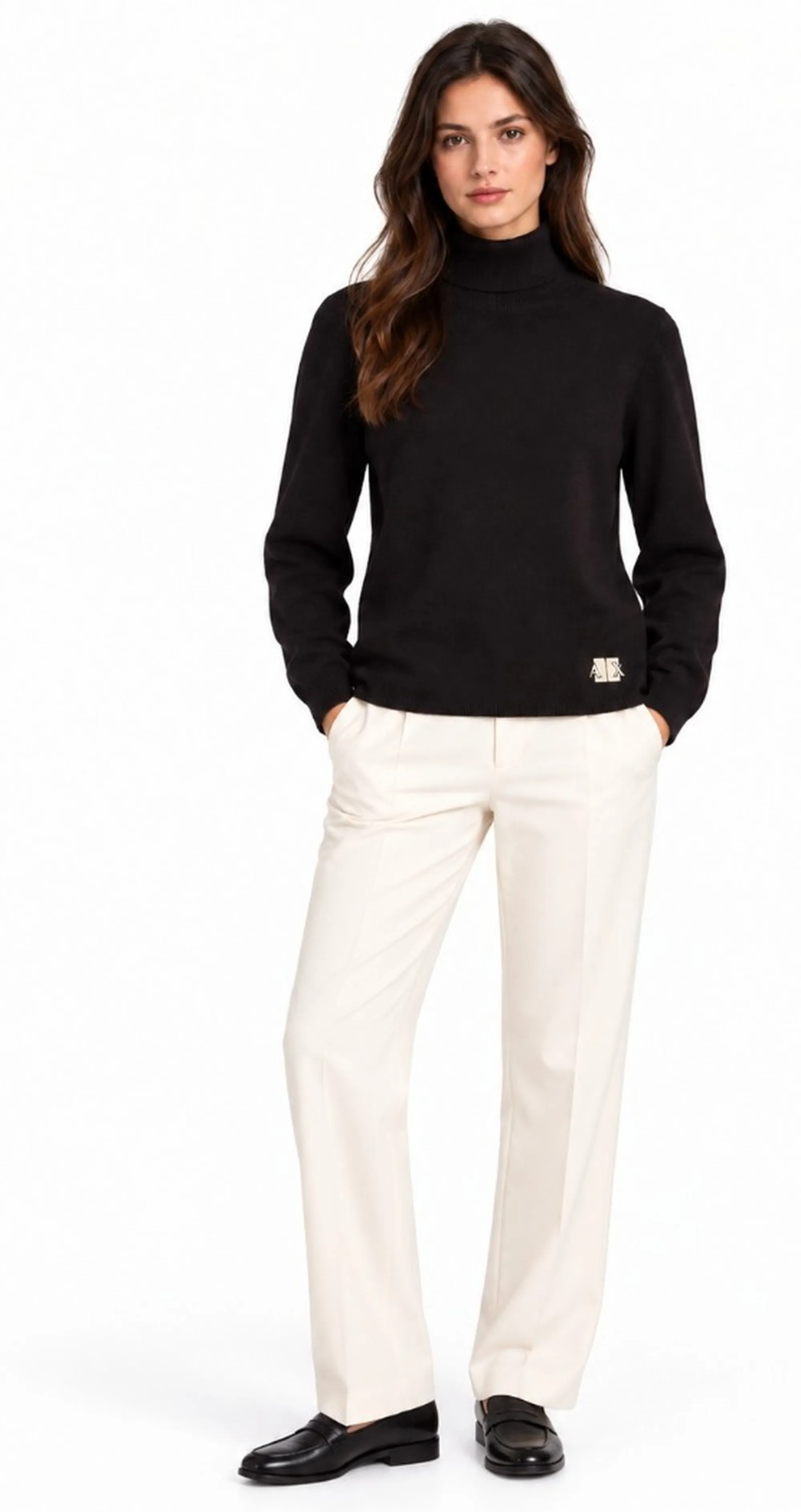 Armani Exchange B'Viscose Blend Turtleneck With Logo' Brown Xw002882Af10352 193534