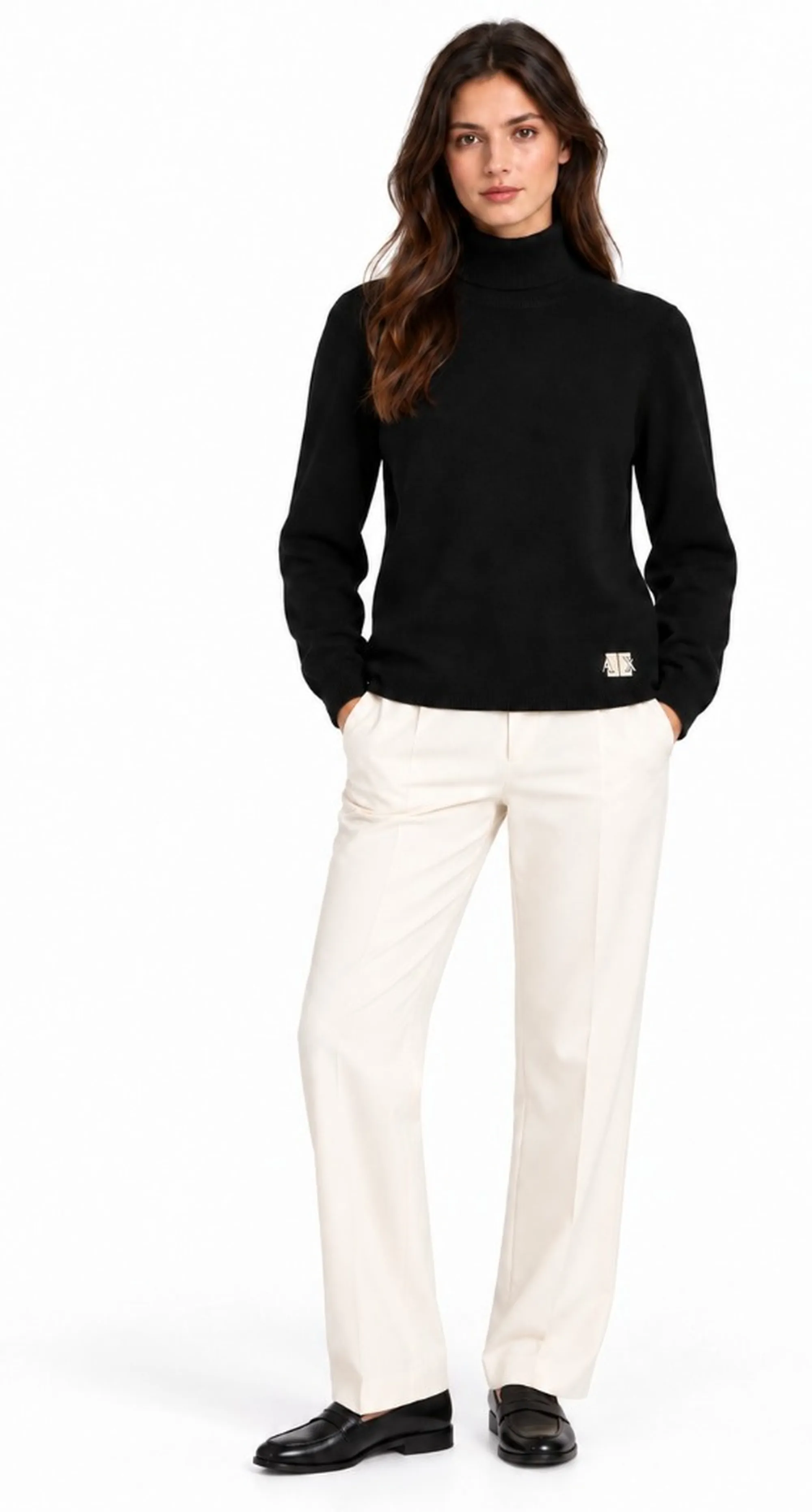 Armani Exchange B'Viscose Blend Turtleneck With Logo' Black Xw002882Af10352 193536