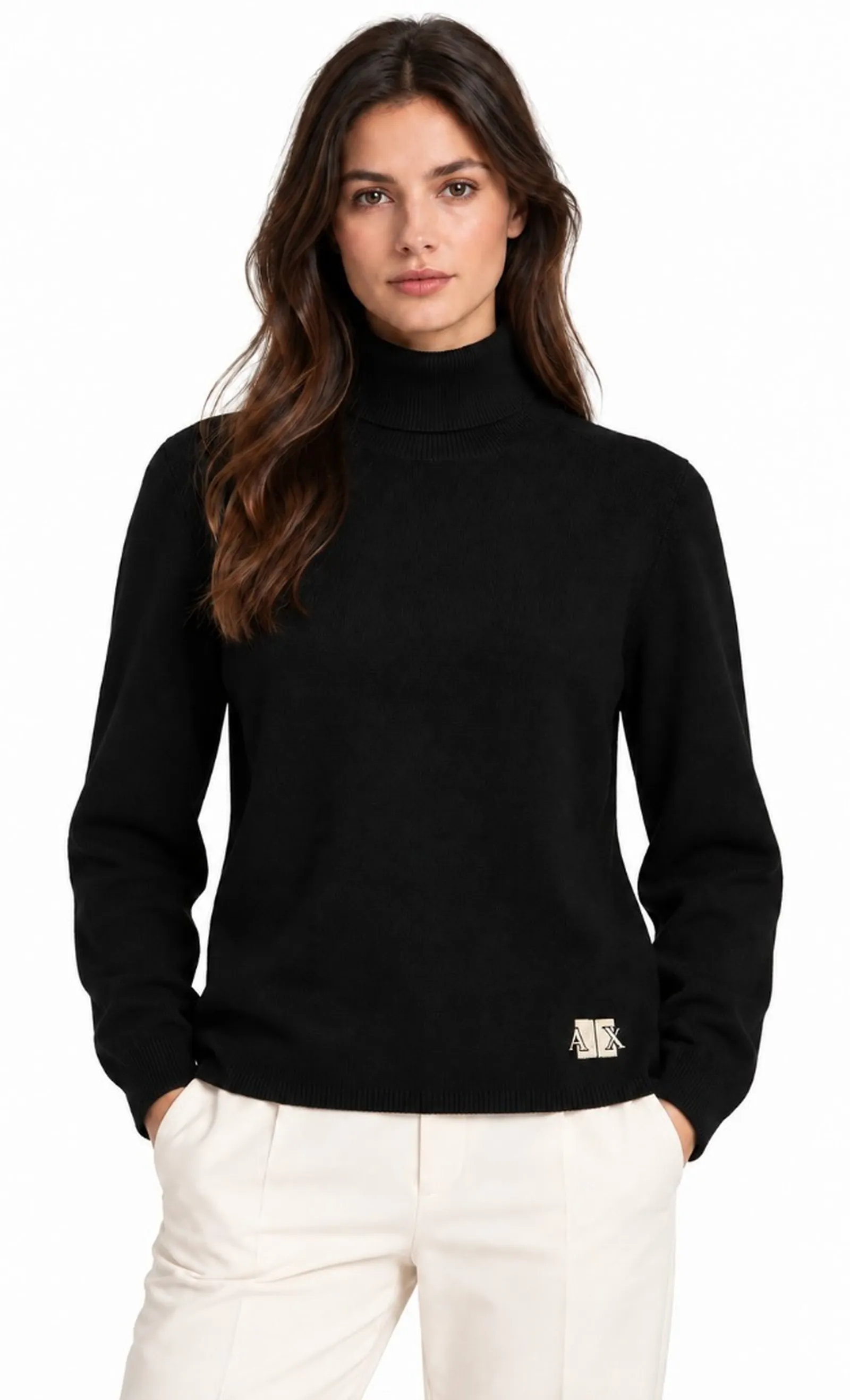 Armani Exchange Dolcevita In Misto Viscosa Con Logo Nero Xw002882Af10352 193537