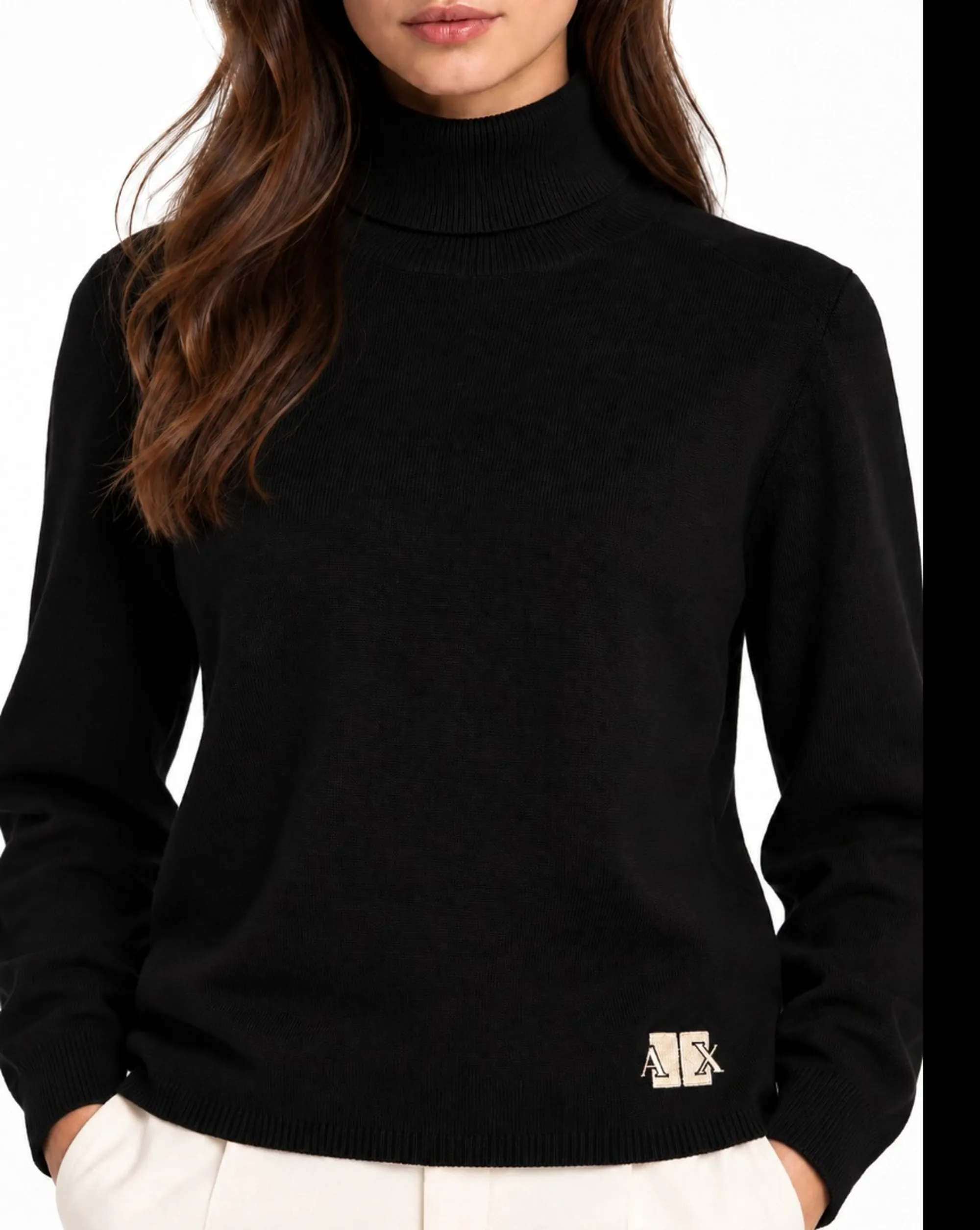 Armani Exchange B'Viscose Blend Turtleneck With Logo' Black Xw002882Af10352 193539