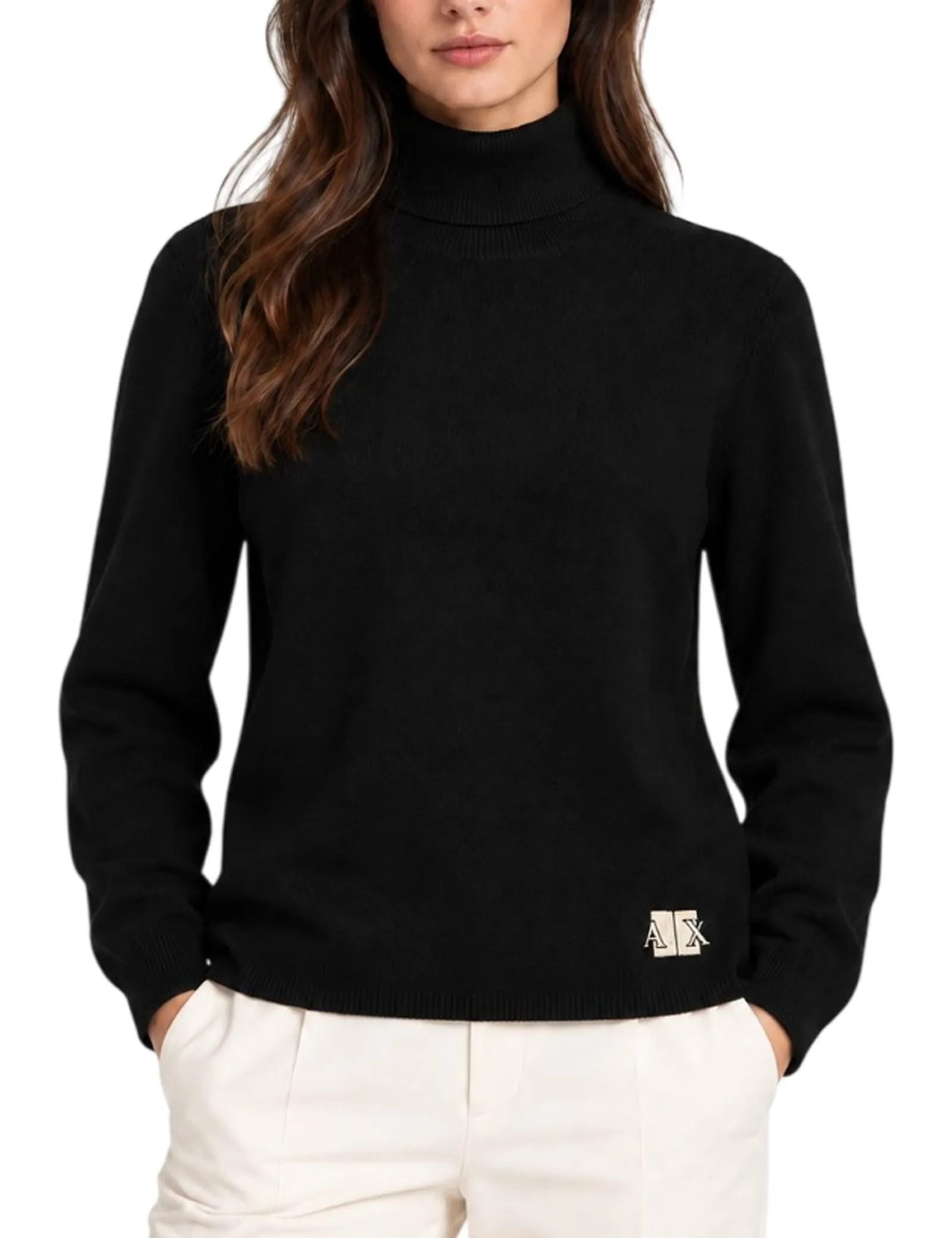 Armani Exchange Dolcevita In Misto Viscosa Con Logo Nero Xw002882Af10352 195405