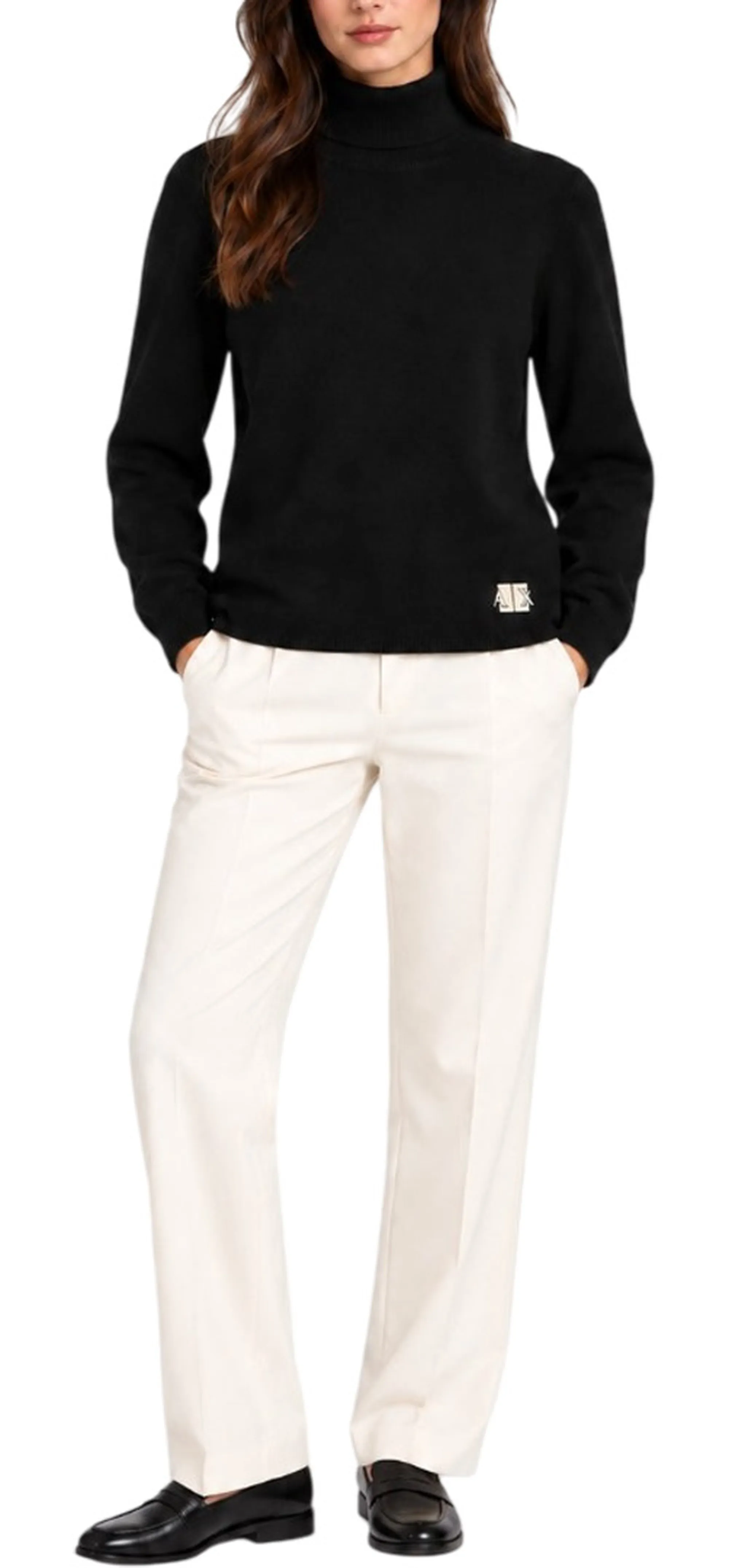 Armani Exchange Dolcevita In Misto Viscosa Con Logo Nero Xw002882Af10352 195410