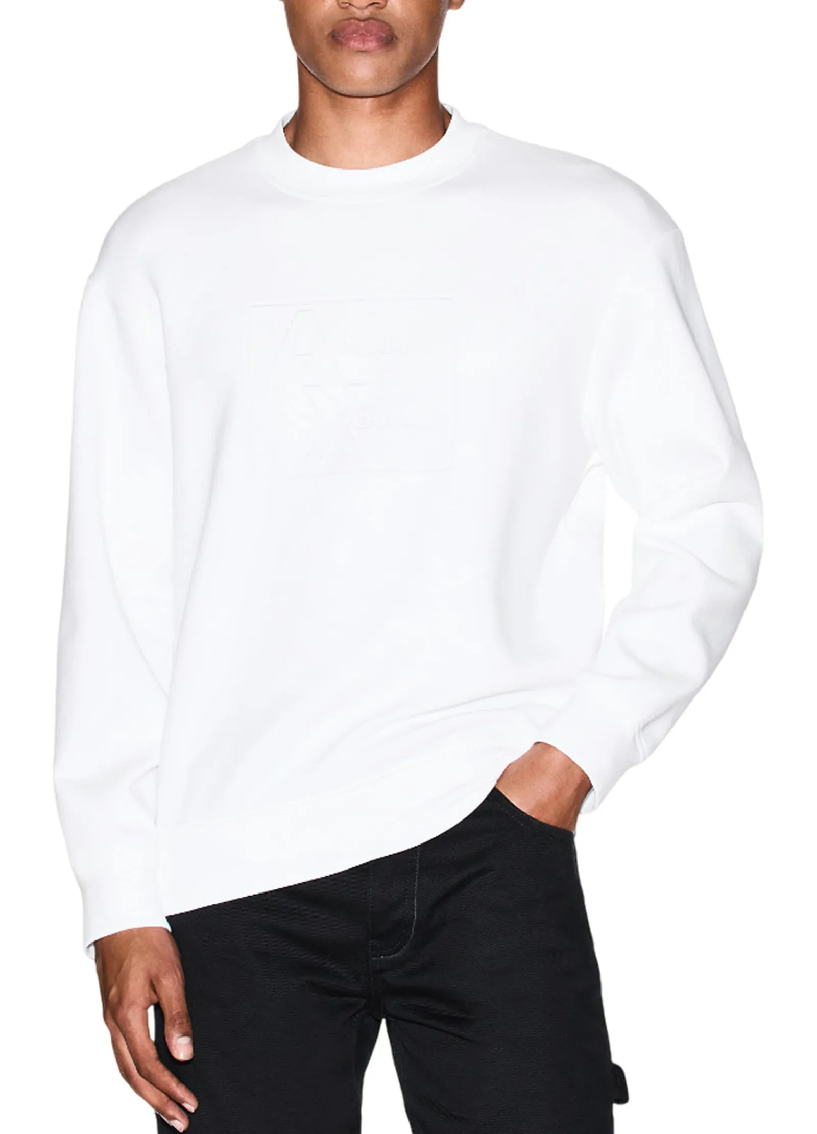 Armani Exchange Felpa Con Logo In Rilievo Bianco Xm001371Af13047 162252