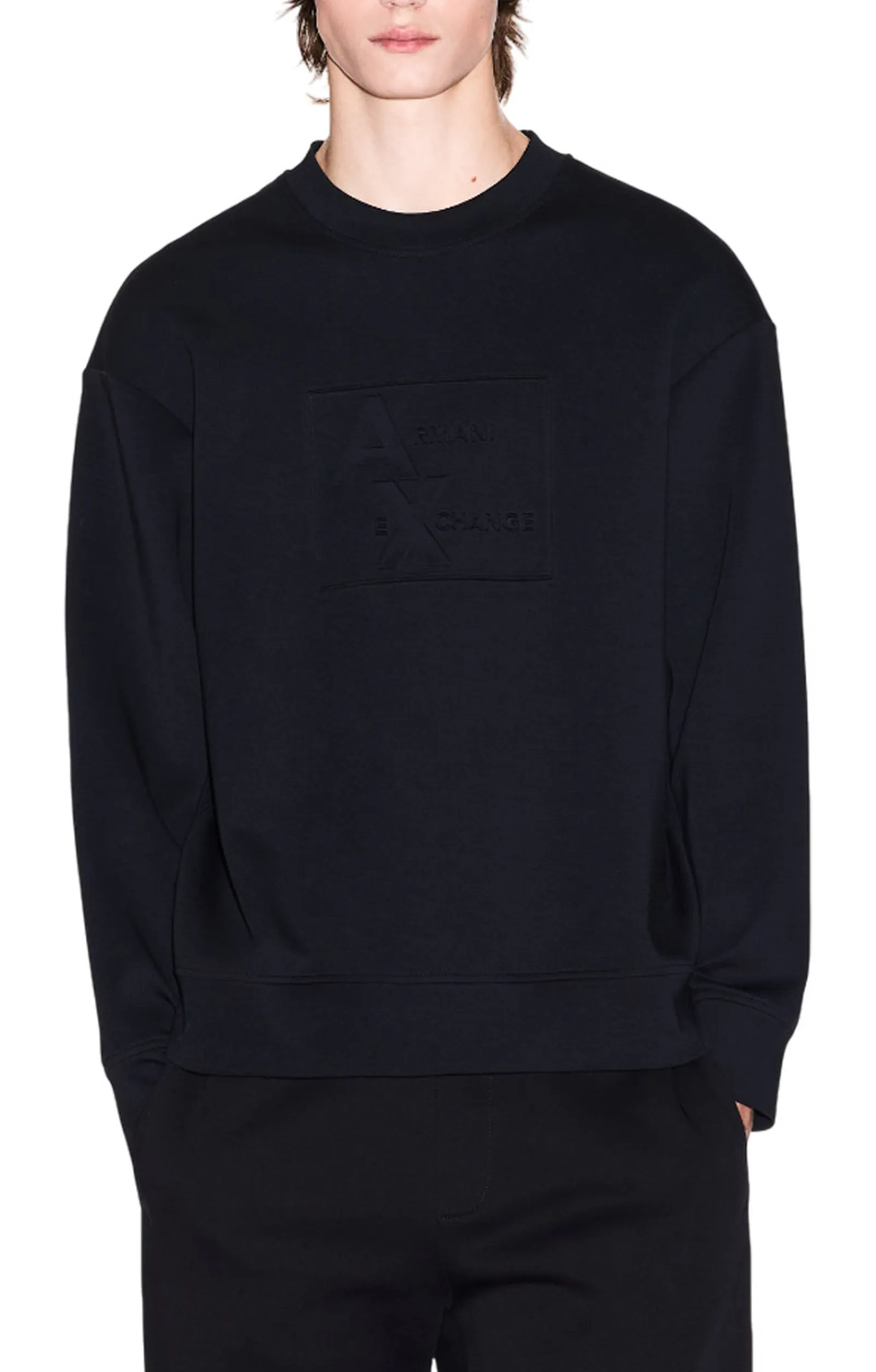 Armani Exchange Felpa Con Logo In Rilievo Nero Xm001371Af13047 162247