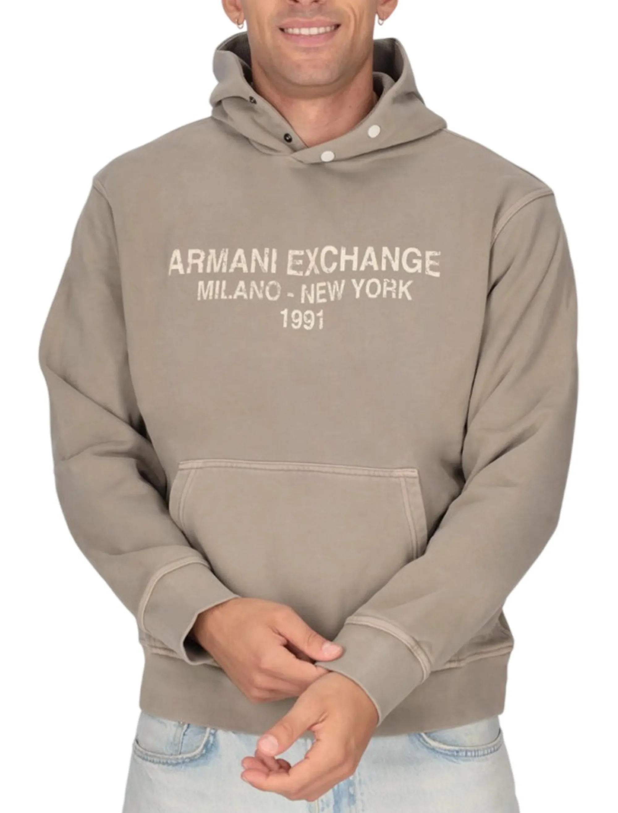 Armani Exchange Felpa In Cotone Ax Beige Xm003413Af16281 194358