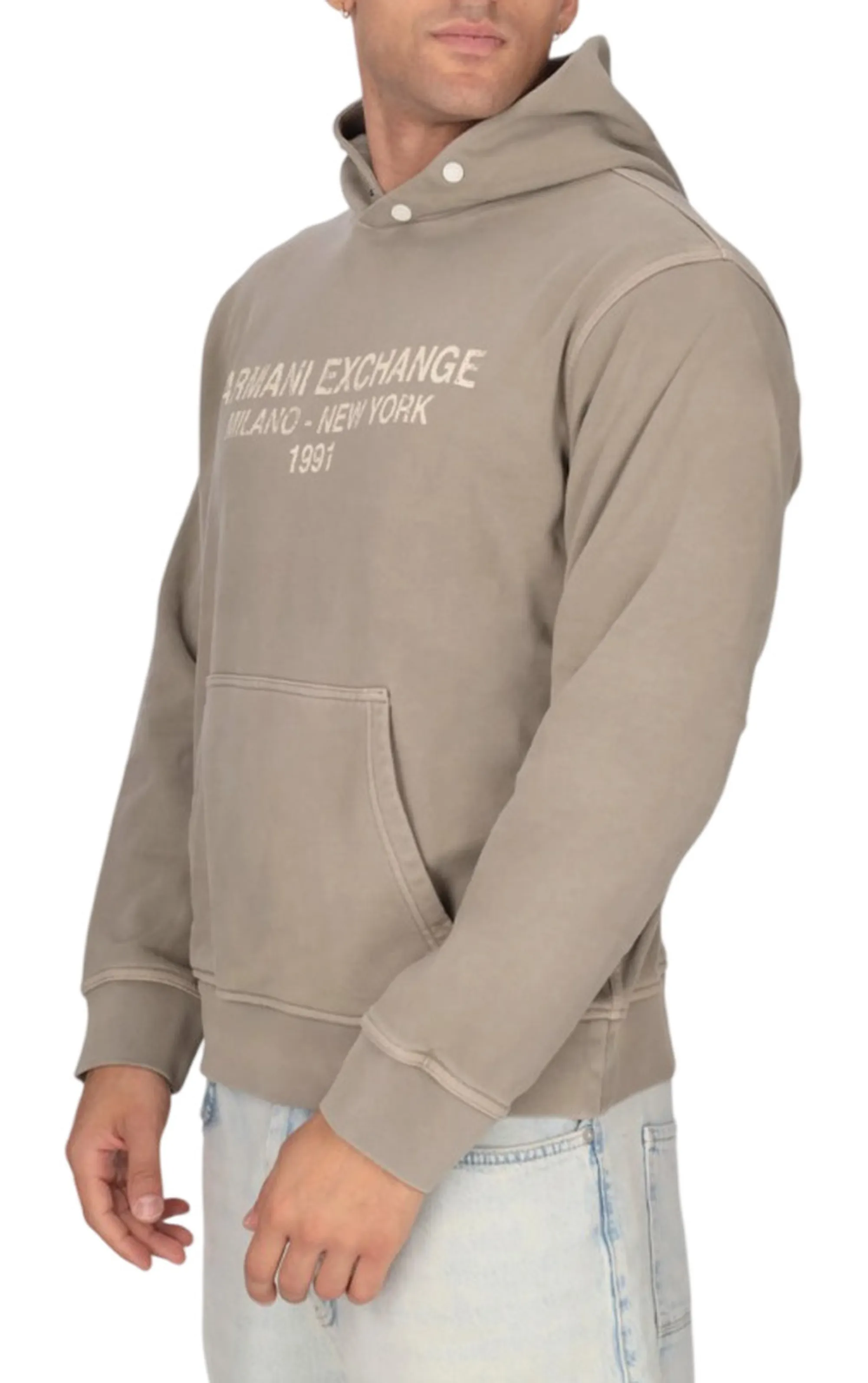 Armani Exchange Felpa In Cotone Ax Beige Xm003413Af16281 194360