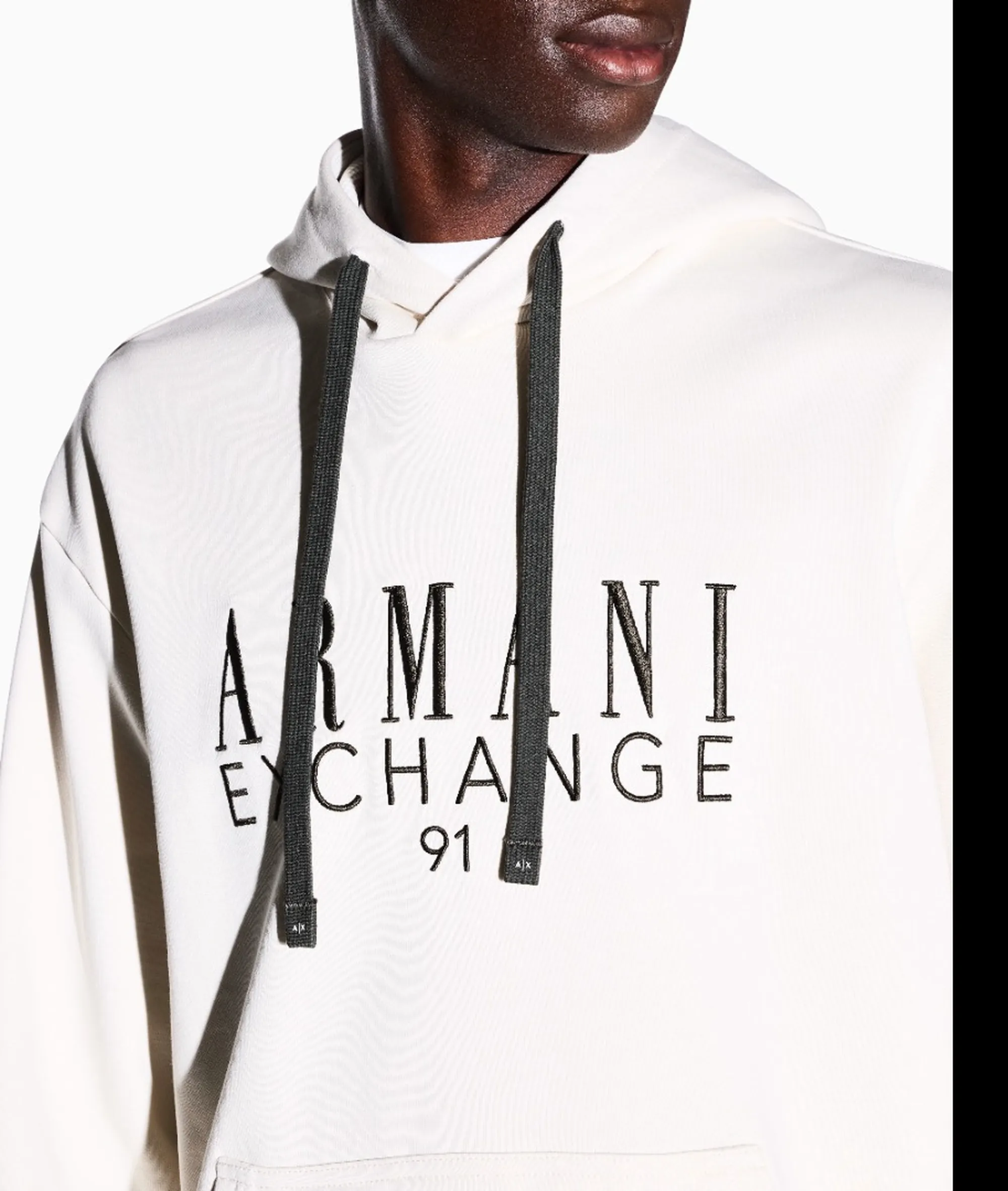 Armani Exchange Felpa In Cotone French Terry Bianco Xm003429Af10830 193353