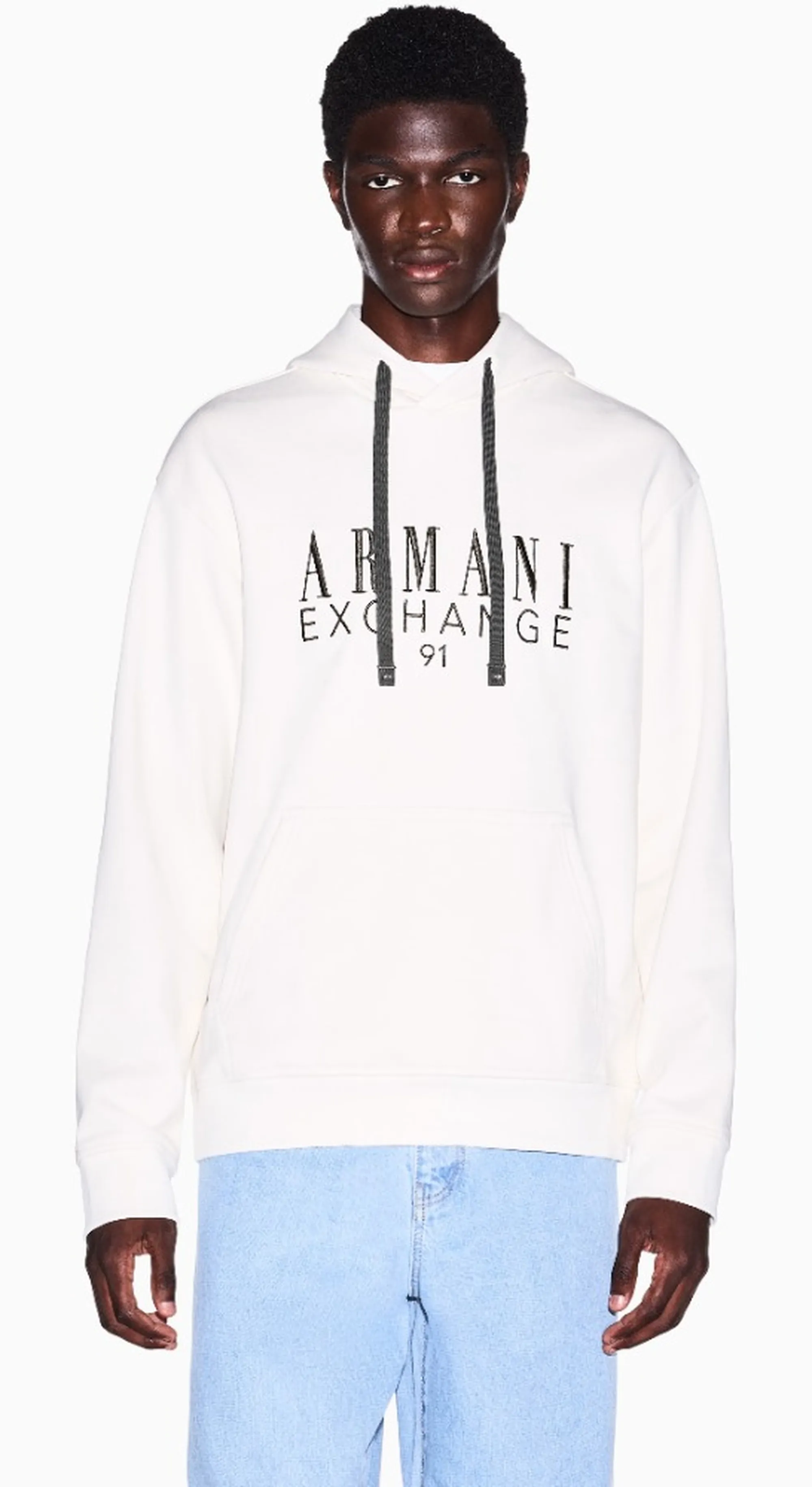 Armani Exchange Felpa In Cotone French Terry Bianco Xm003429Af10830 193355