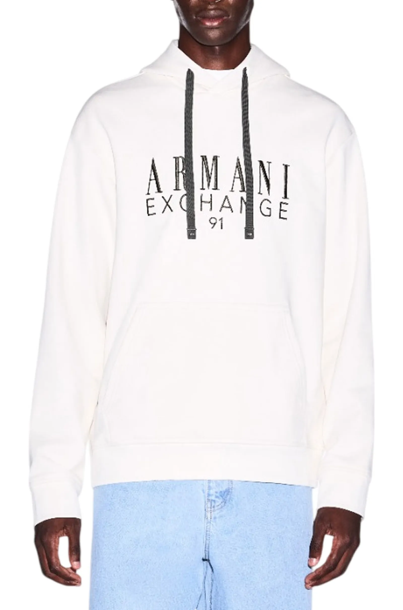 Armani Exchange Felpa In Cotone French Terry Bianco Xm003429Af10830 194364