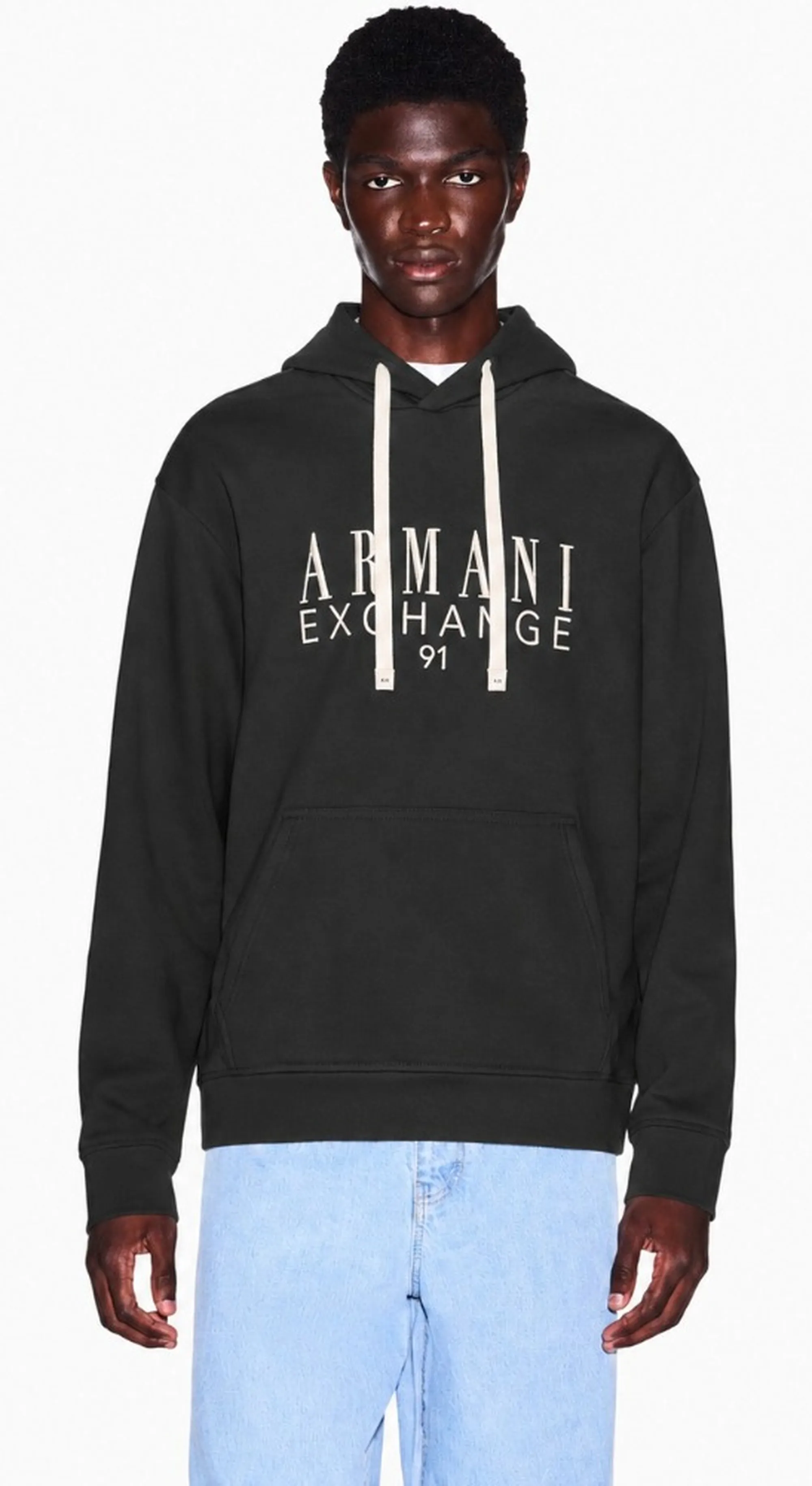 Armani Exchange Felpa In Cotone French Terry Grigio Scuro Xm003429Af10830 193366