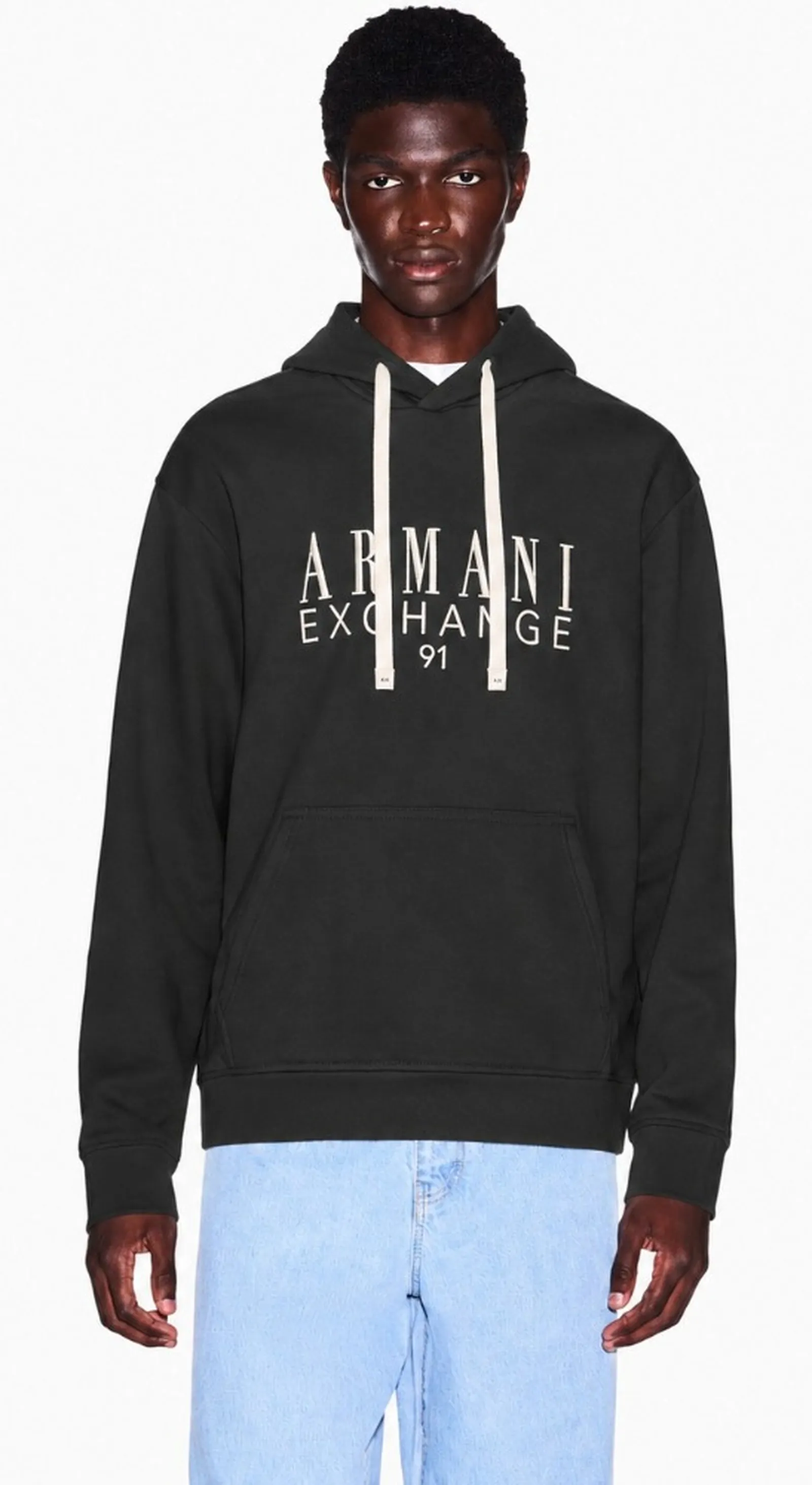 Armani Exchange Felpa In Cotone French Terry Grigio Scuro Xm003429Af10830 193366