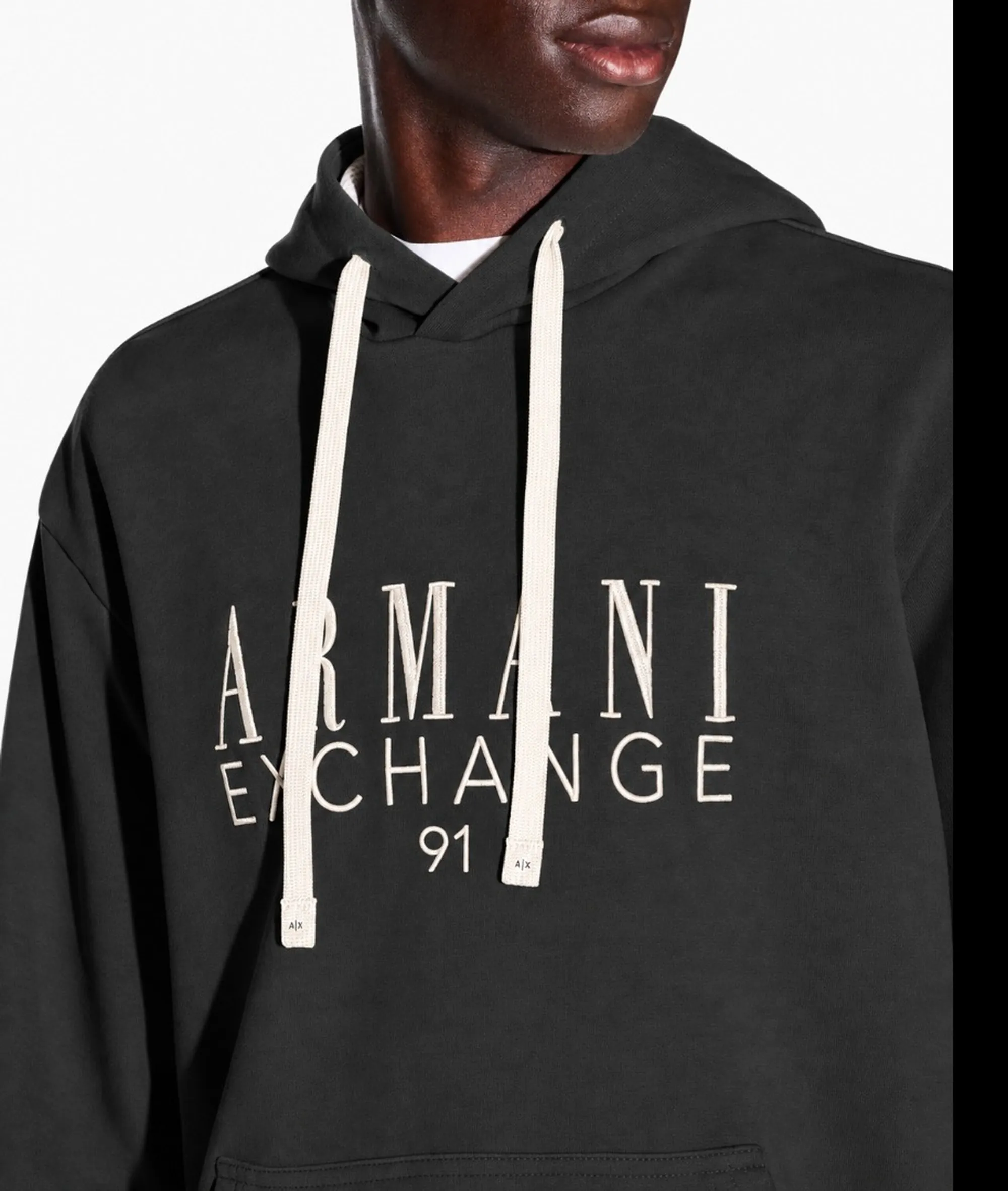Armani Exchange Felpa In Cotone French Terry Grigio Scuro Xm003429Af10830 193368