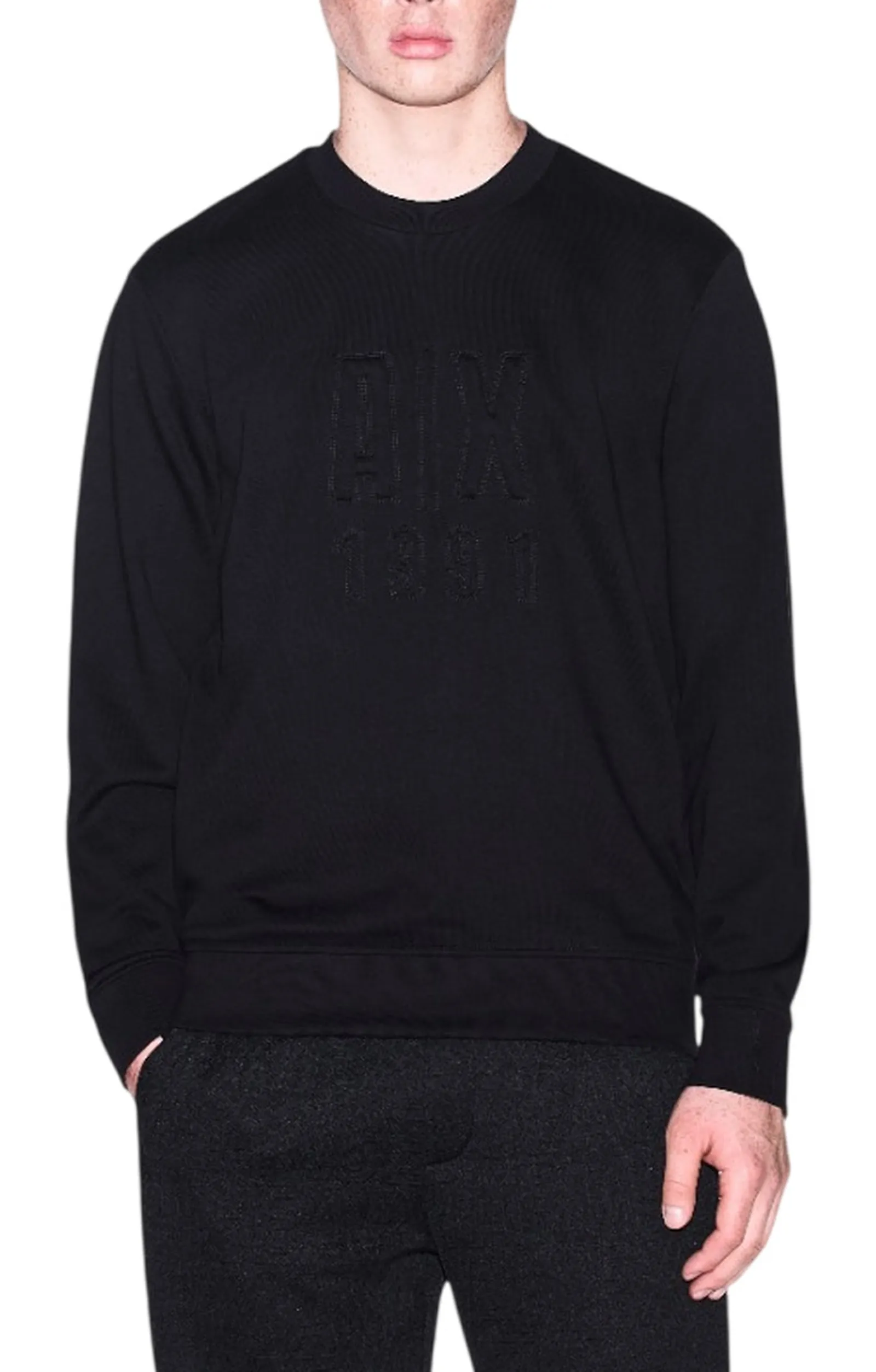 Armani Exchange Felpa In Cotone French Terry Nero Xm002801Af20934 194162