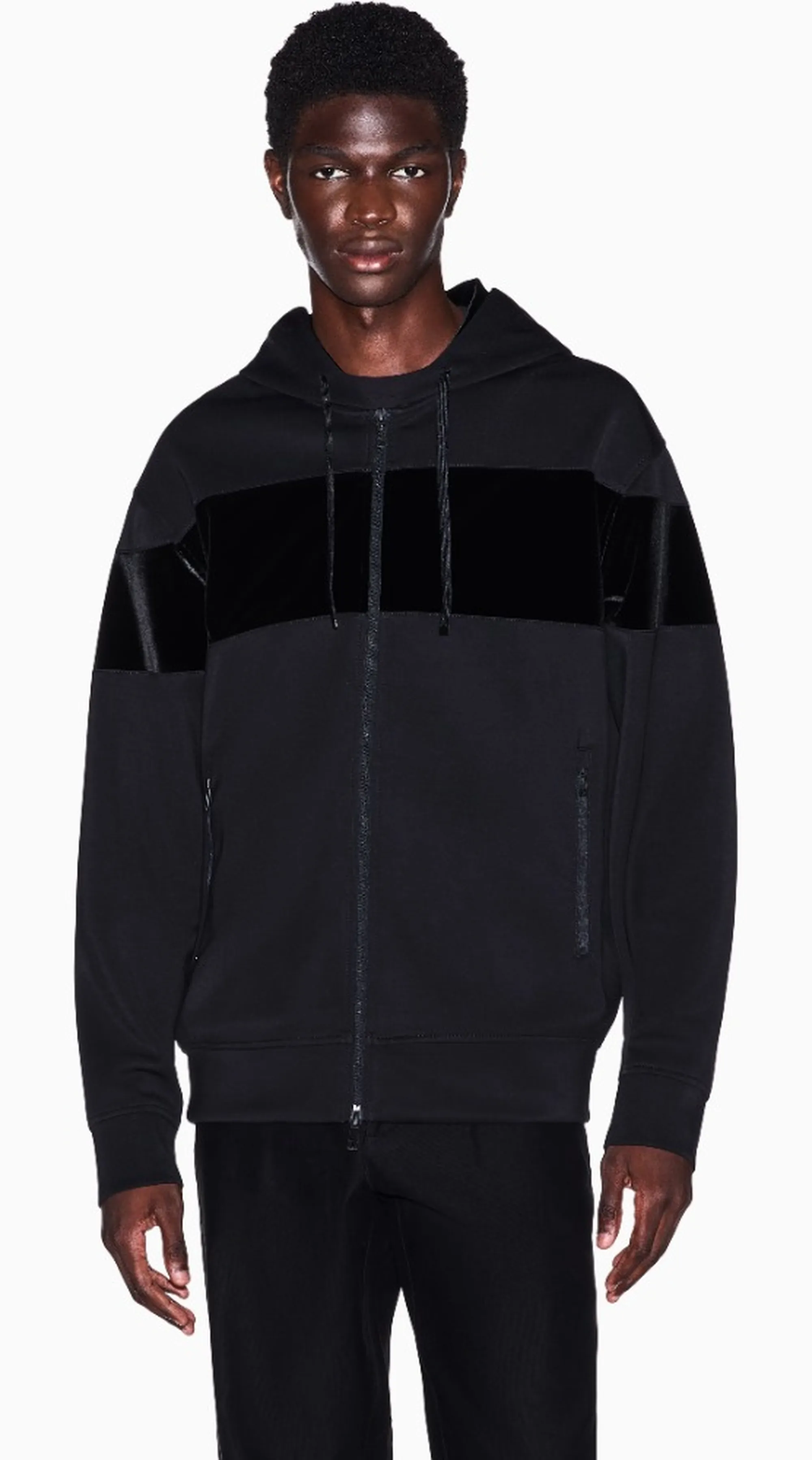 Armani Exchange B'Modal Stretch Hoodie With Velvet Band' Black Xm002923Af19936 193258