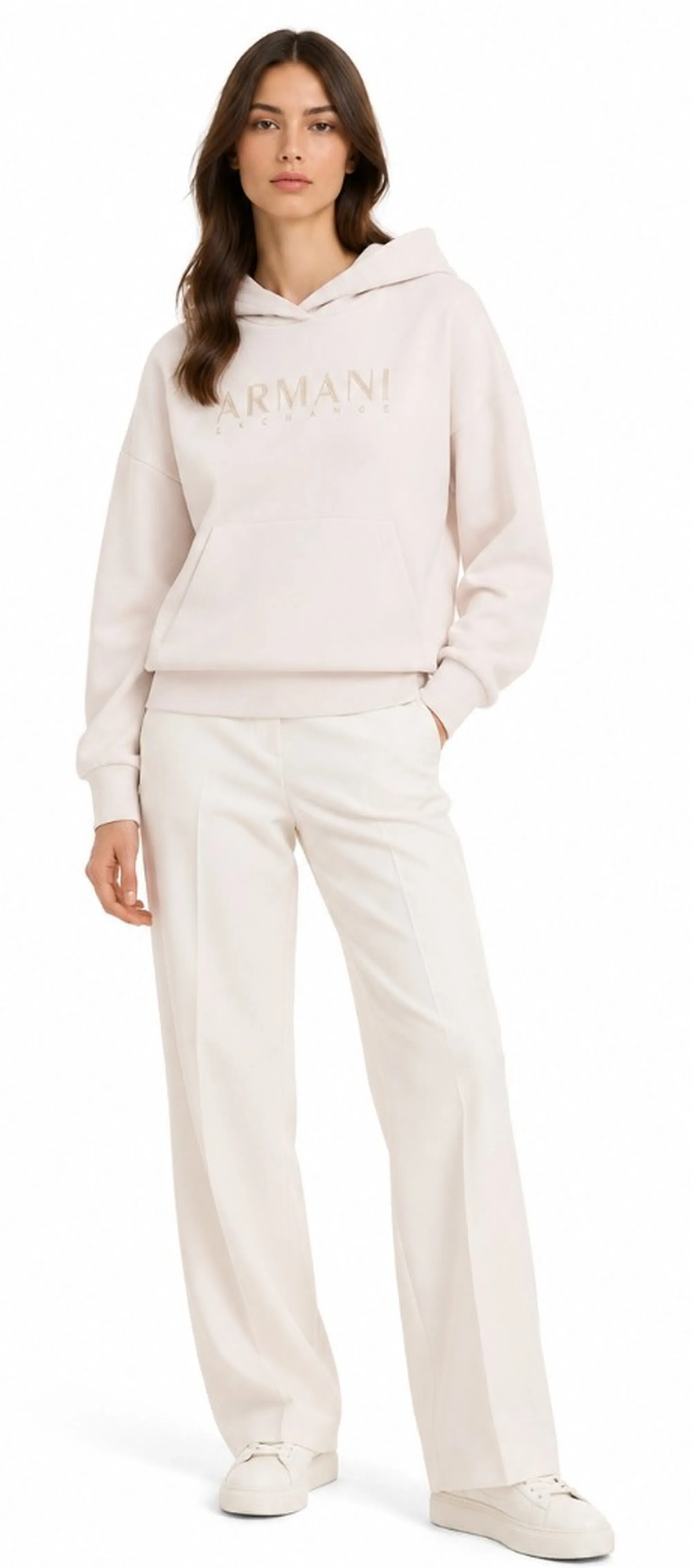 Armani Exchange B'Hoodie In Stretch Viscose Scuba Fabric' Beige Xw002669Af24068 193487