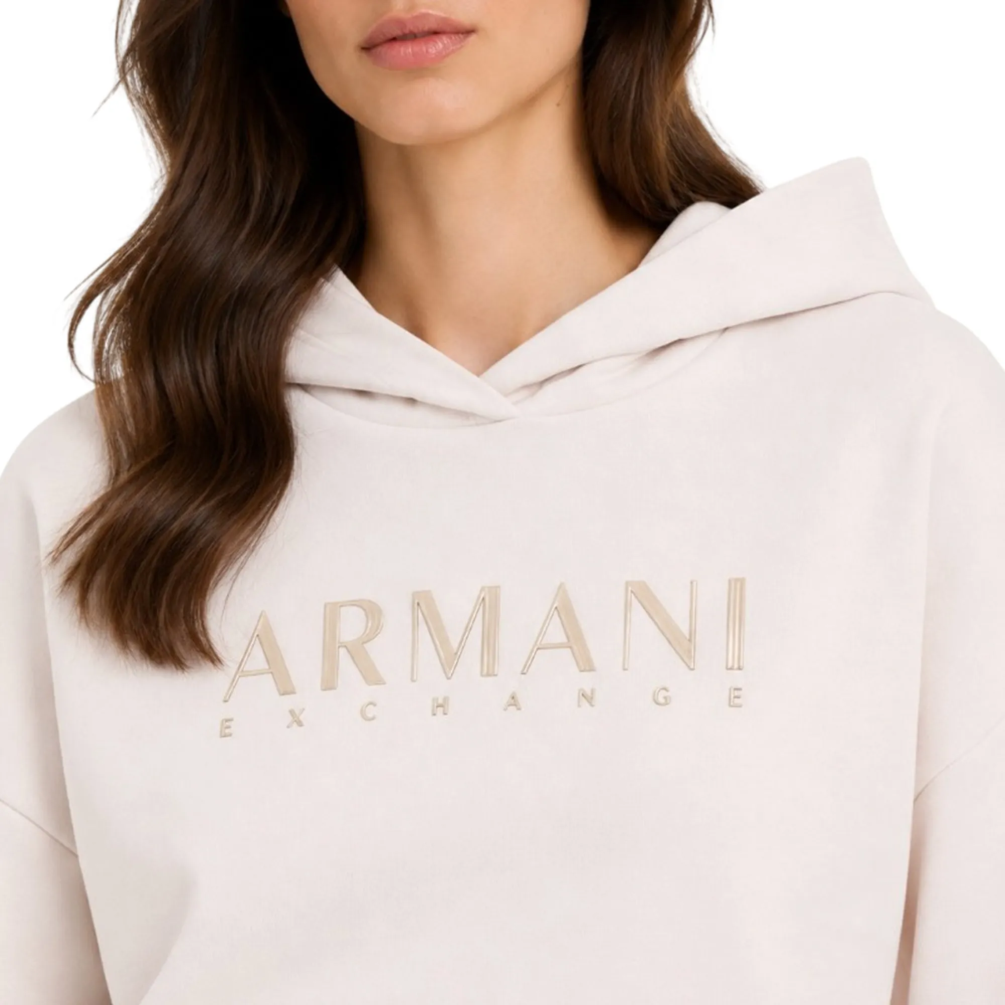 Armani Exchange Felpa In Tessuto Scuba Di Viscosa Stretch Beige Xw002669Af24068 195666