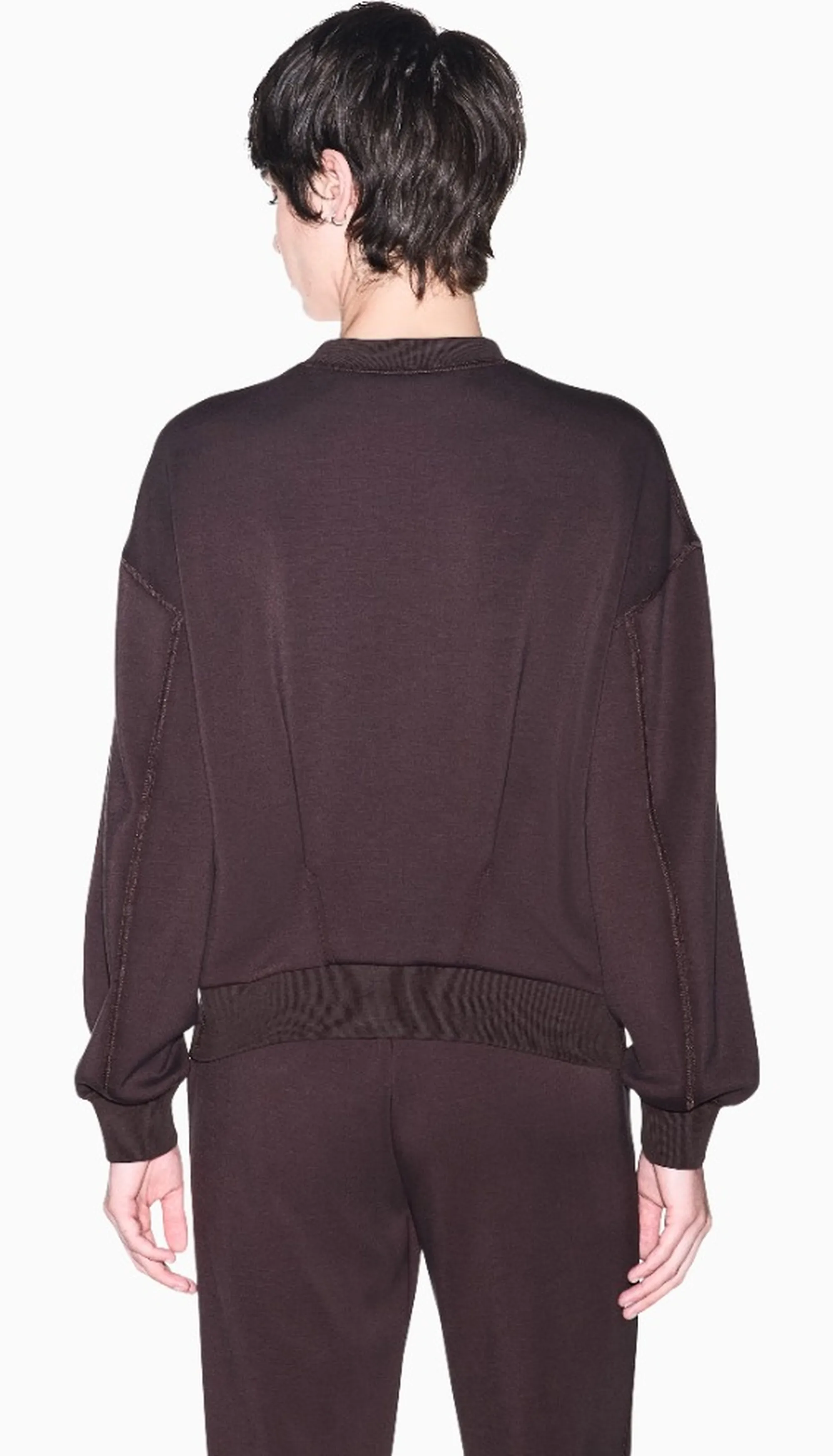 Armani Exchange B'Sweatshirt In Stretch Viscose Scuba Fabric' Dark Brown Xw002397Af13397 193437