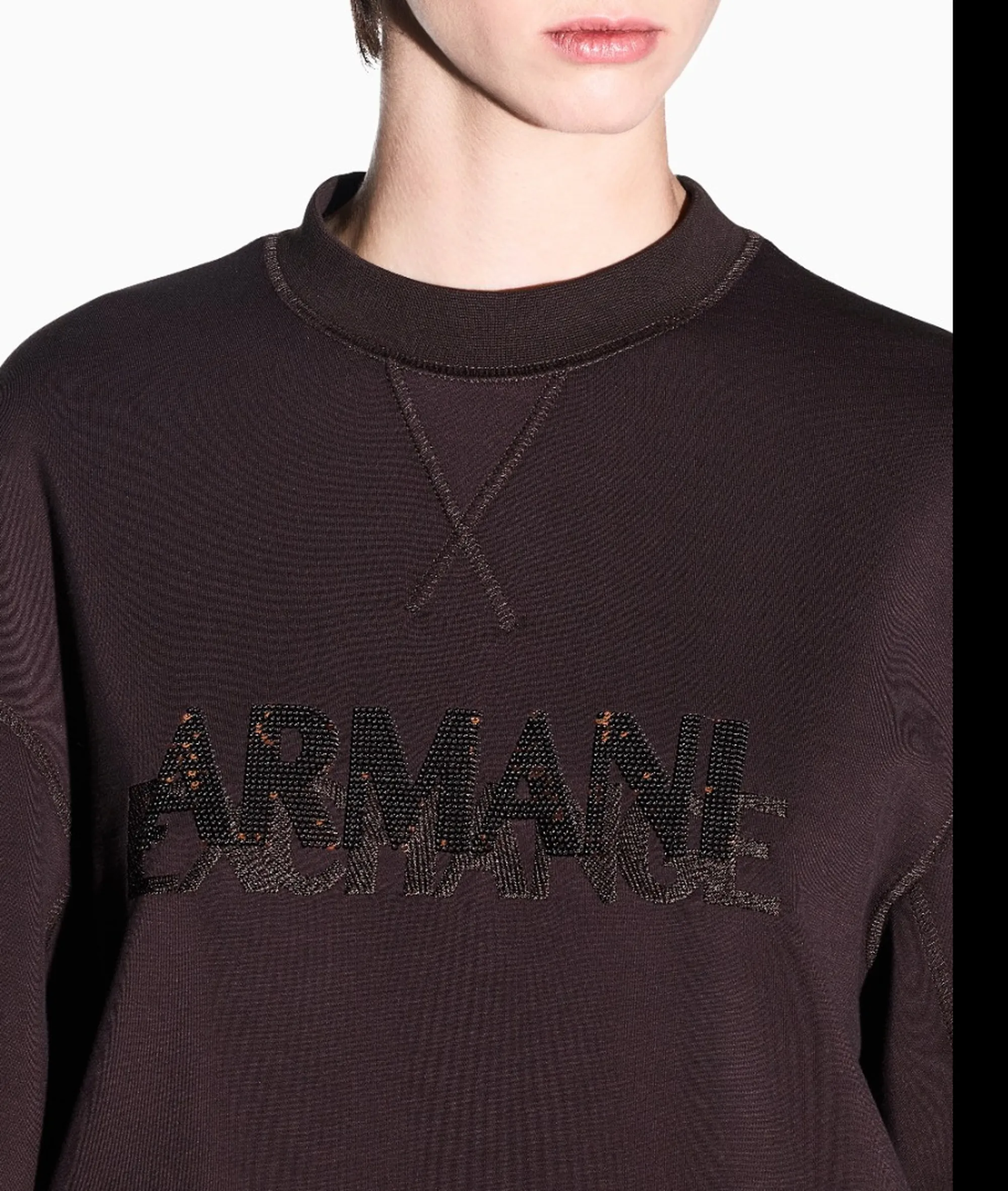 Armani Exchange B'Sweatshirt In Stretch Viscose Scuba Fabric' Dark Brown Xw002397Af13397 193438