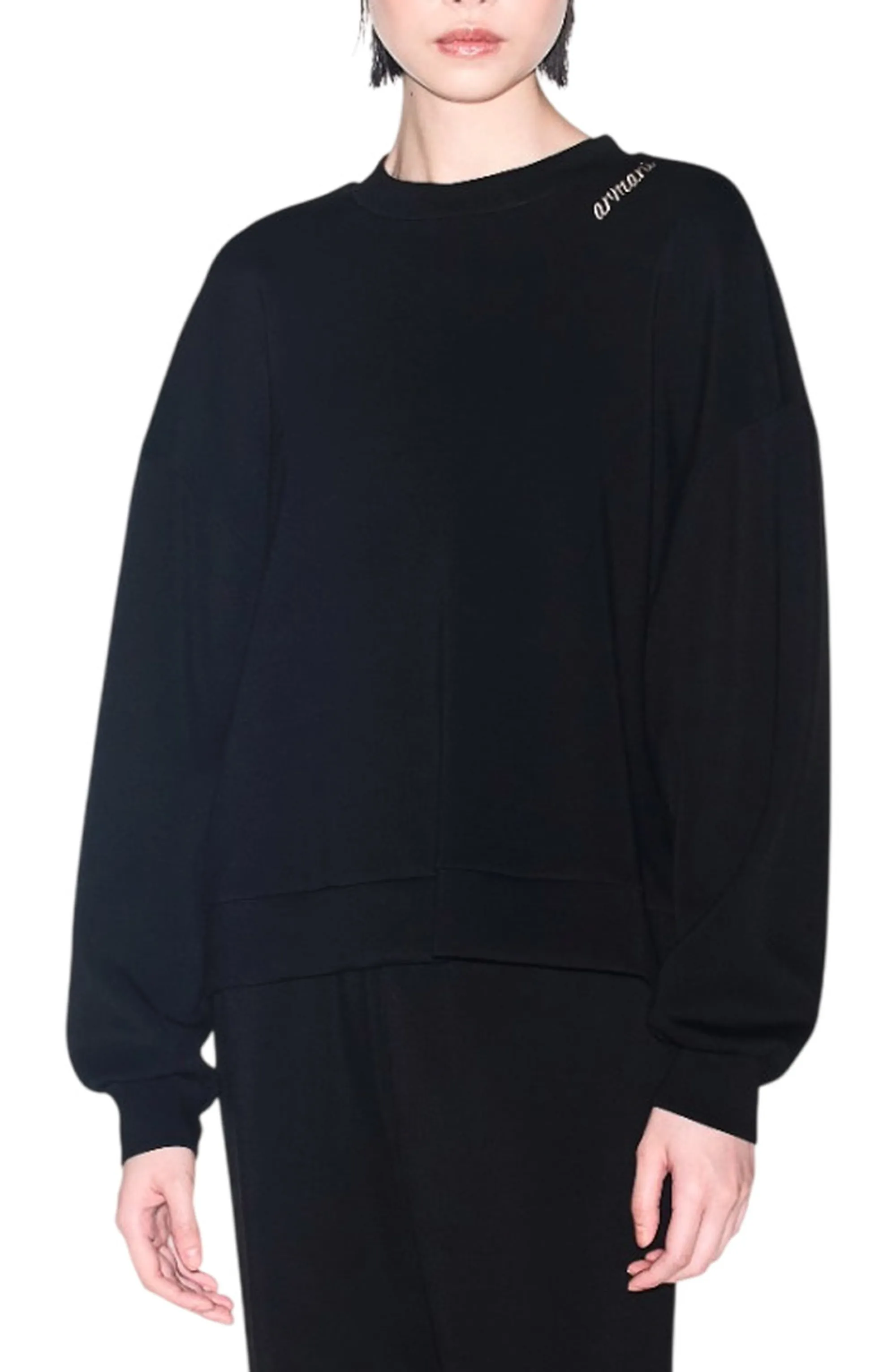 Armani Exchange Felpa In Tessuto Scuba Stretch Nero Xw002853Af16111 195667