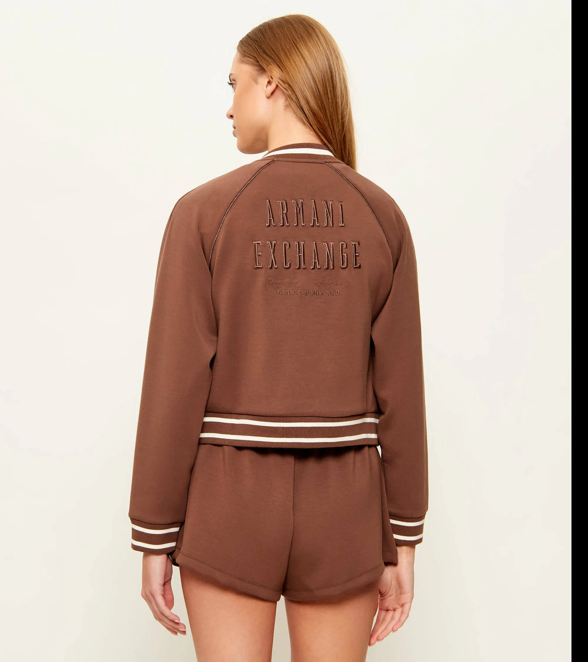 Armani Exchange Felpa In Tessuto Tecnico Marrone Xw002071Af10804 175219