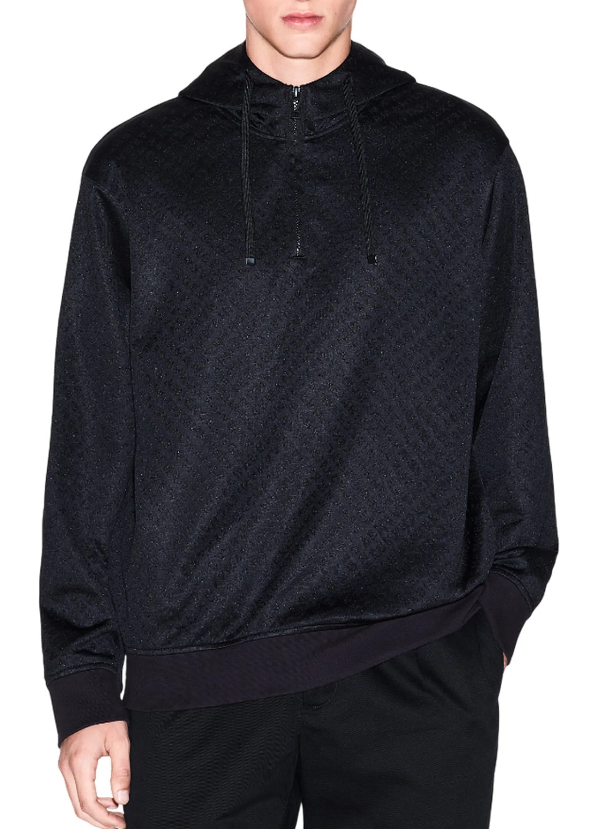 Armani Exchange B'Micro Texture Sweatshirt' Black Xm001355Af16259 161784