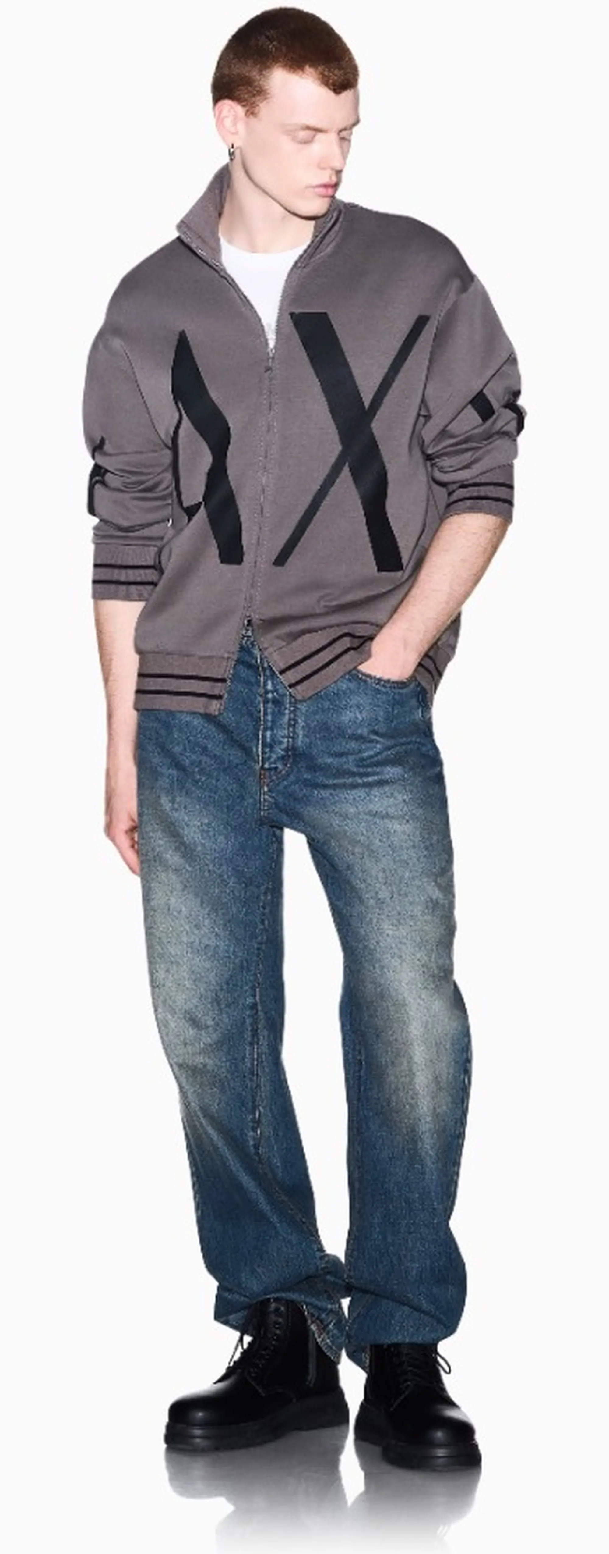 Armani Exchange B'Regular Fit Sweatshirt In Stretch Cotton Jersey' Light Brown Xm002950Af10818 193269