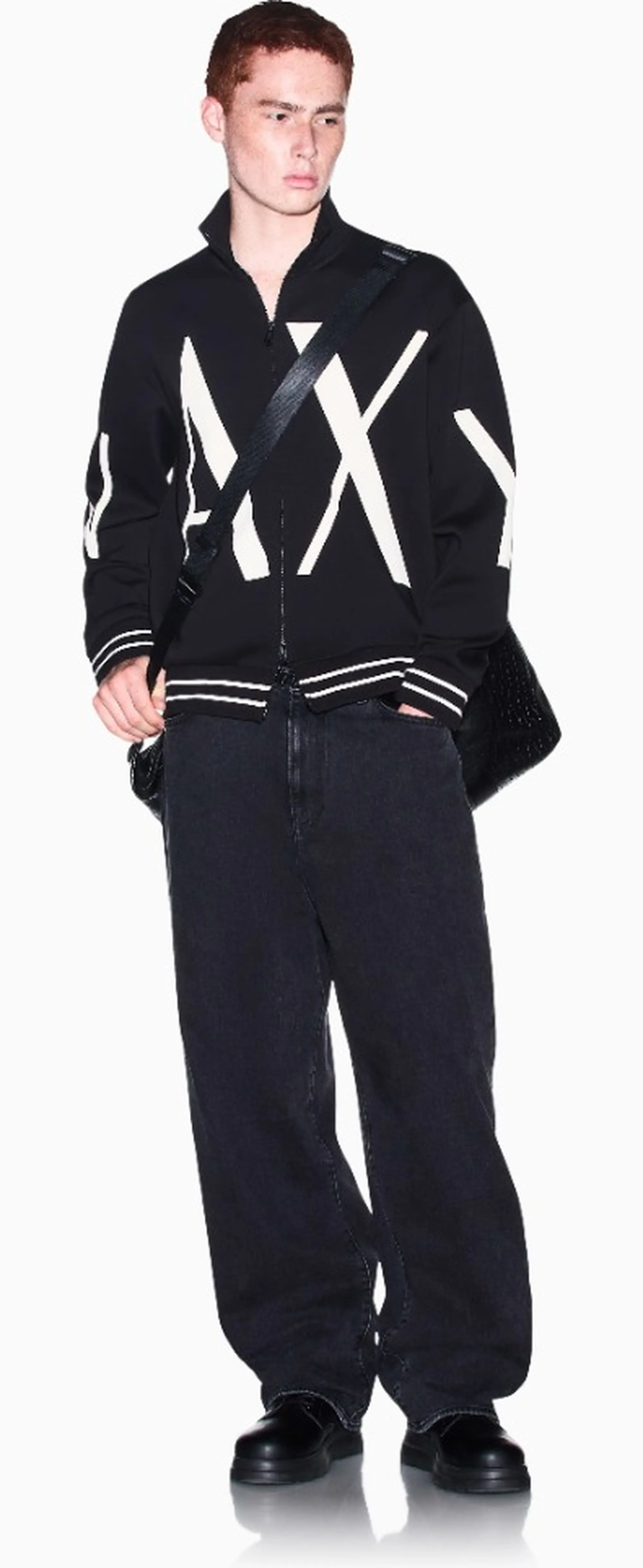 Armani Exchange B'Regular Fit Sweatshirt In Stretch Cotton Jersey' Black Xm002950Af10818 193265