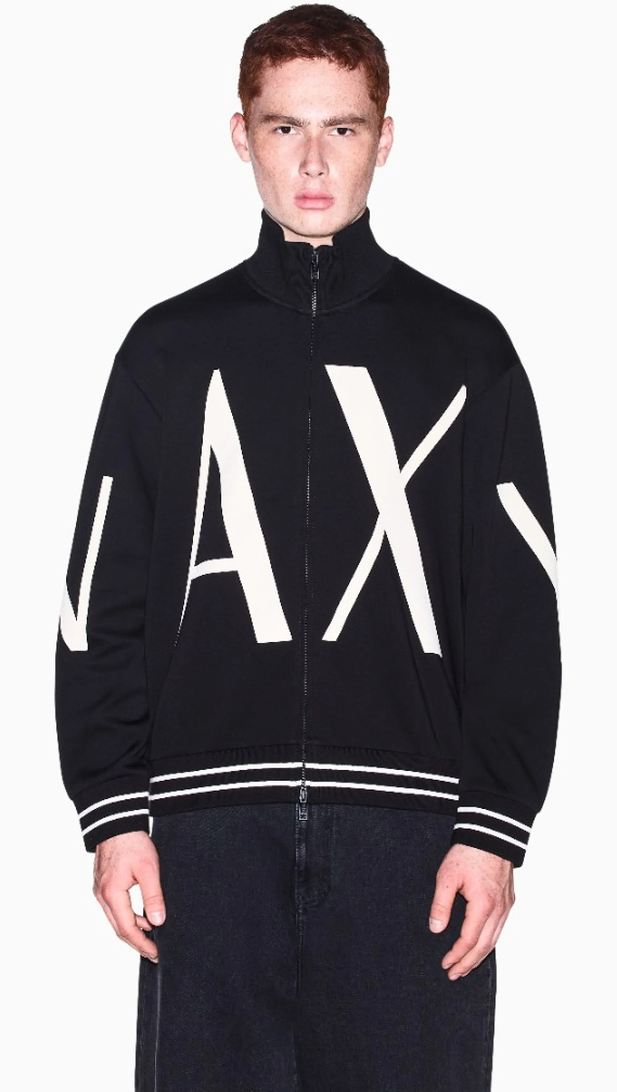 Armani Exchange B'Regular Fit Sweatshirt In Stretch Cotton Jersey' Black Xm002950Af10818 193266