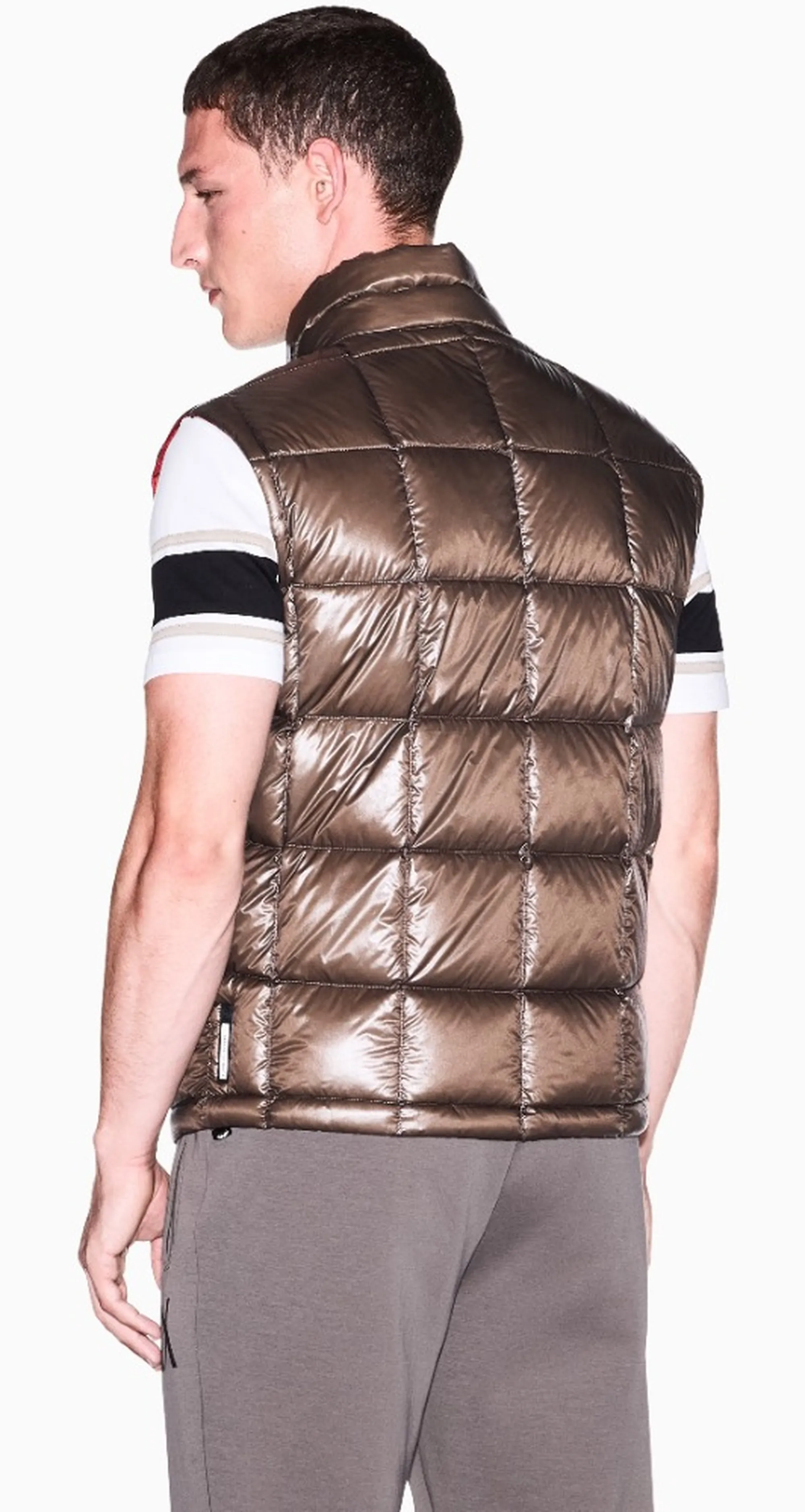 Armani Exchange Gilet Imbottito In Piuma Marrone Chiaro Xm003475Af23755 193376