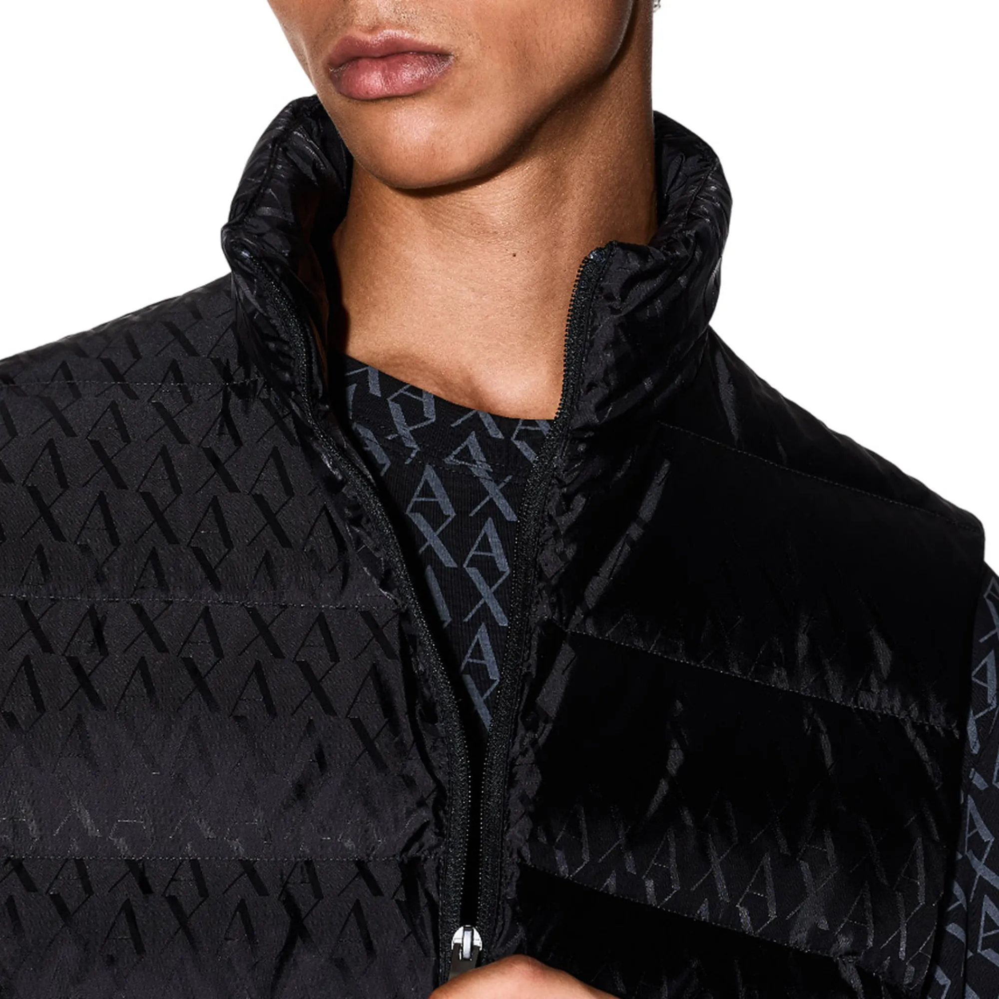 Armani Exchange B'Gilet Logo Allover' Black Xm001581Af16628 162534